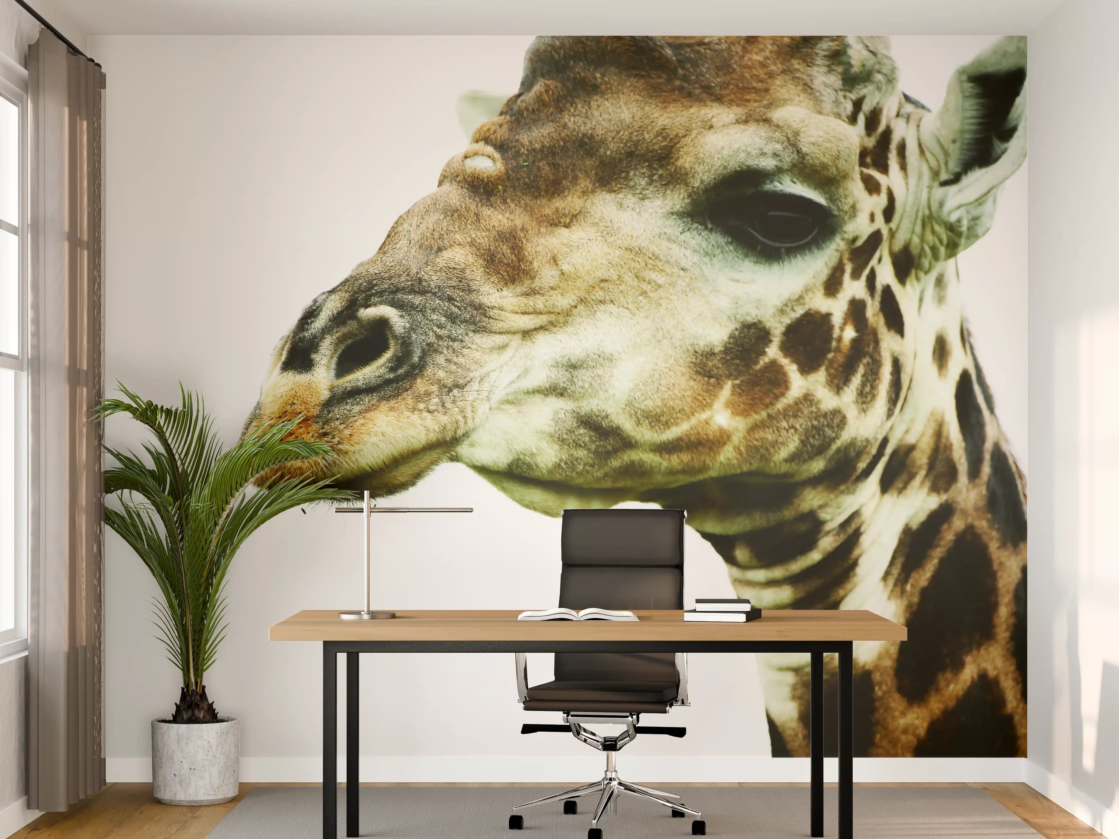 Büro Wandgestaltung - Giraffe - Nahaufnahme