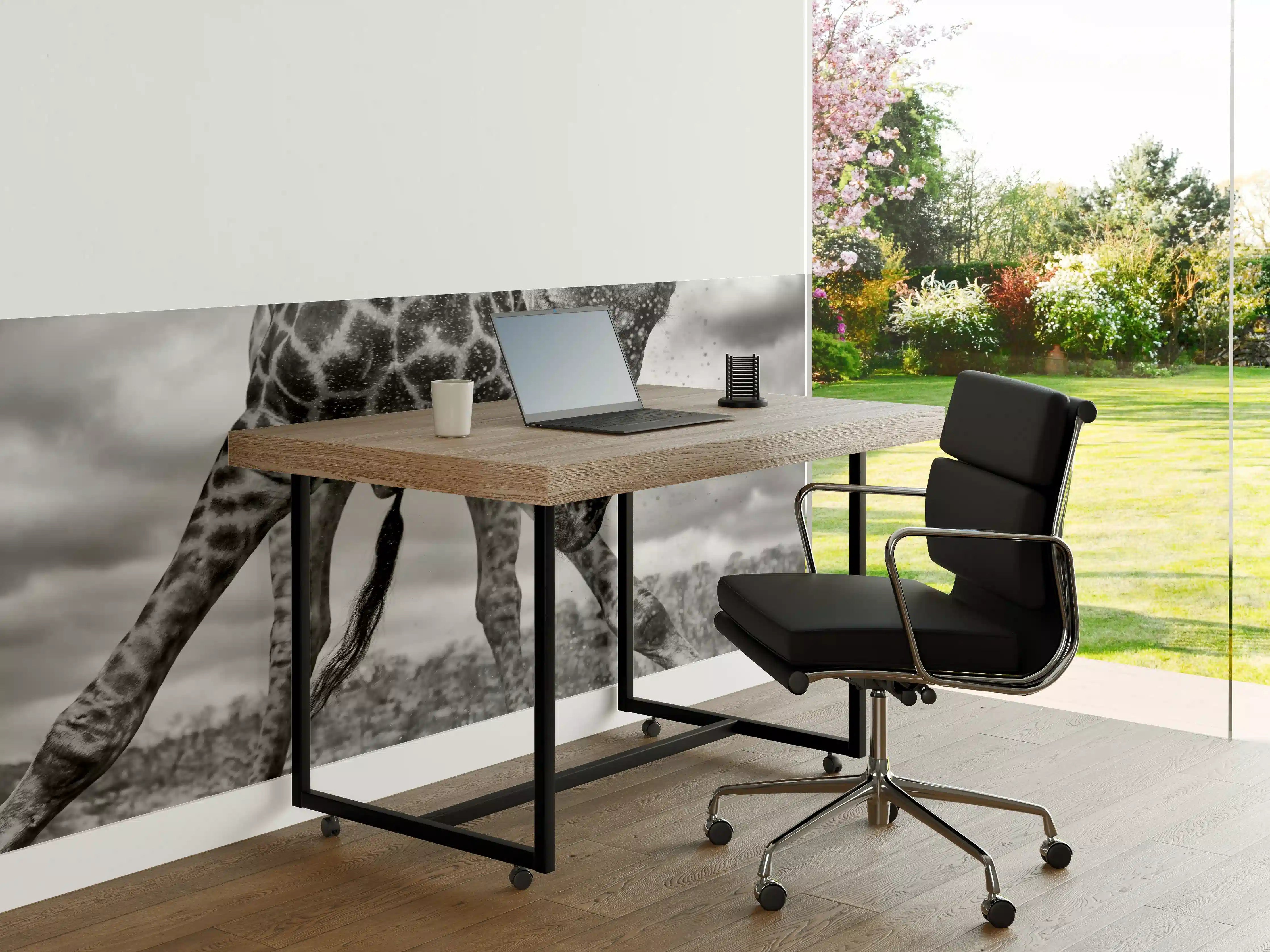 Büro Wandgestaltung - Giraffe Schwarz-Weiß Splish