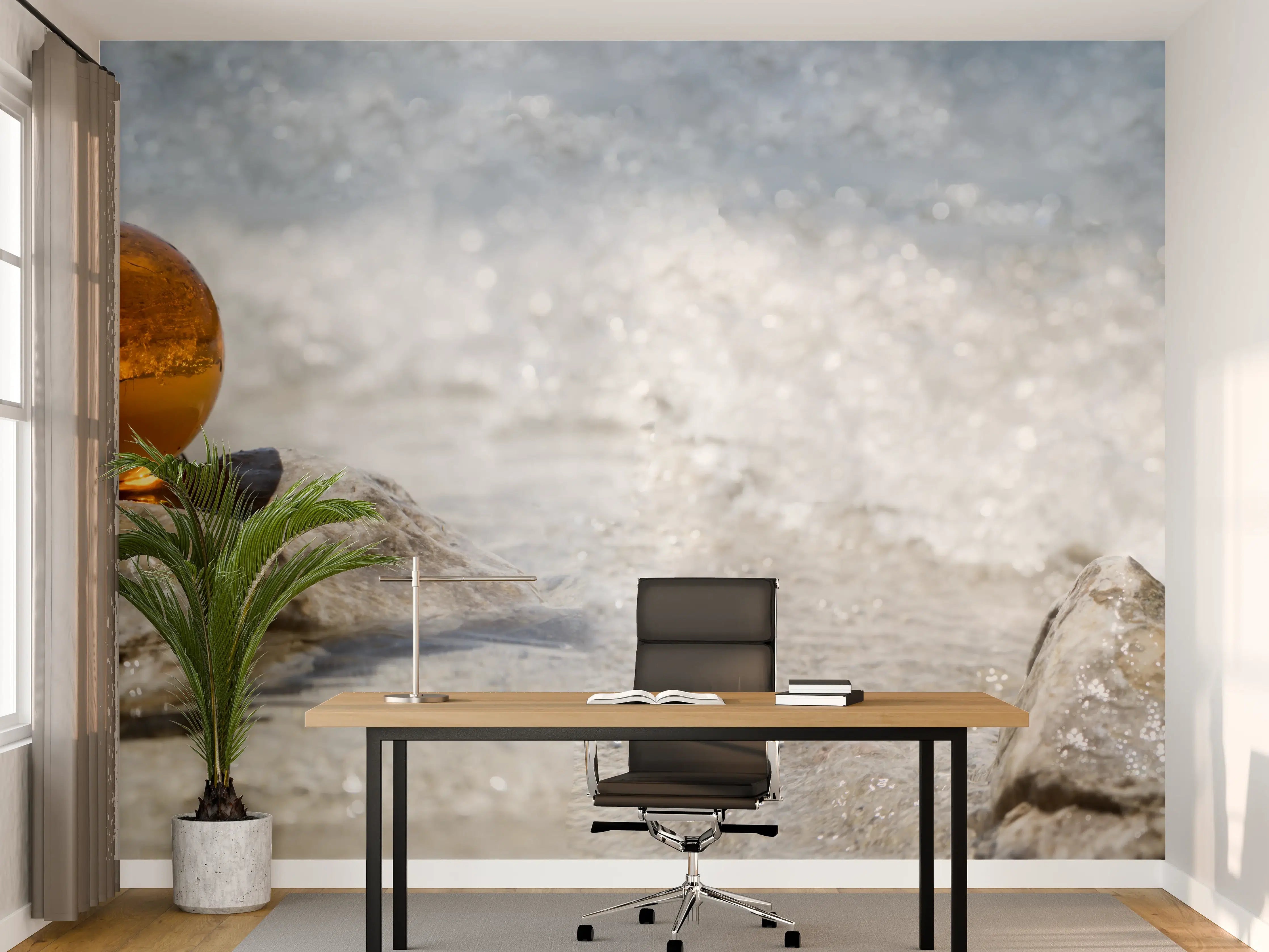 Büro Wandgestaltung - Glaskugel am Strand