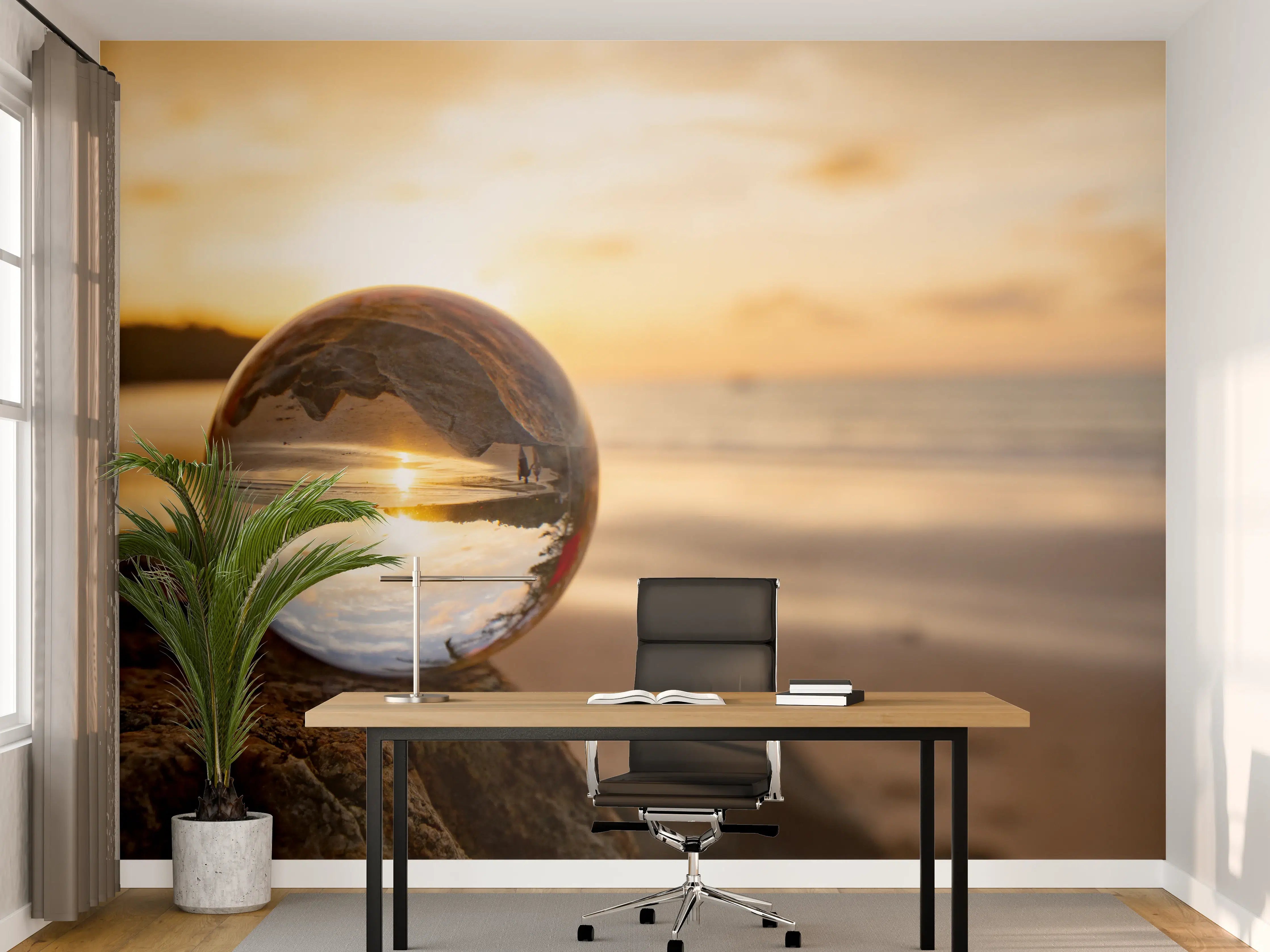 Büro Wandgestaltung - Glaskugel an der Küste