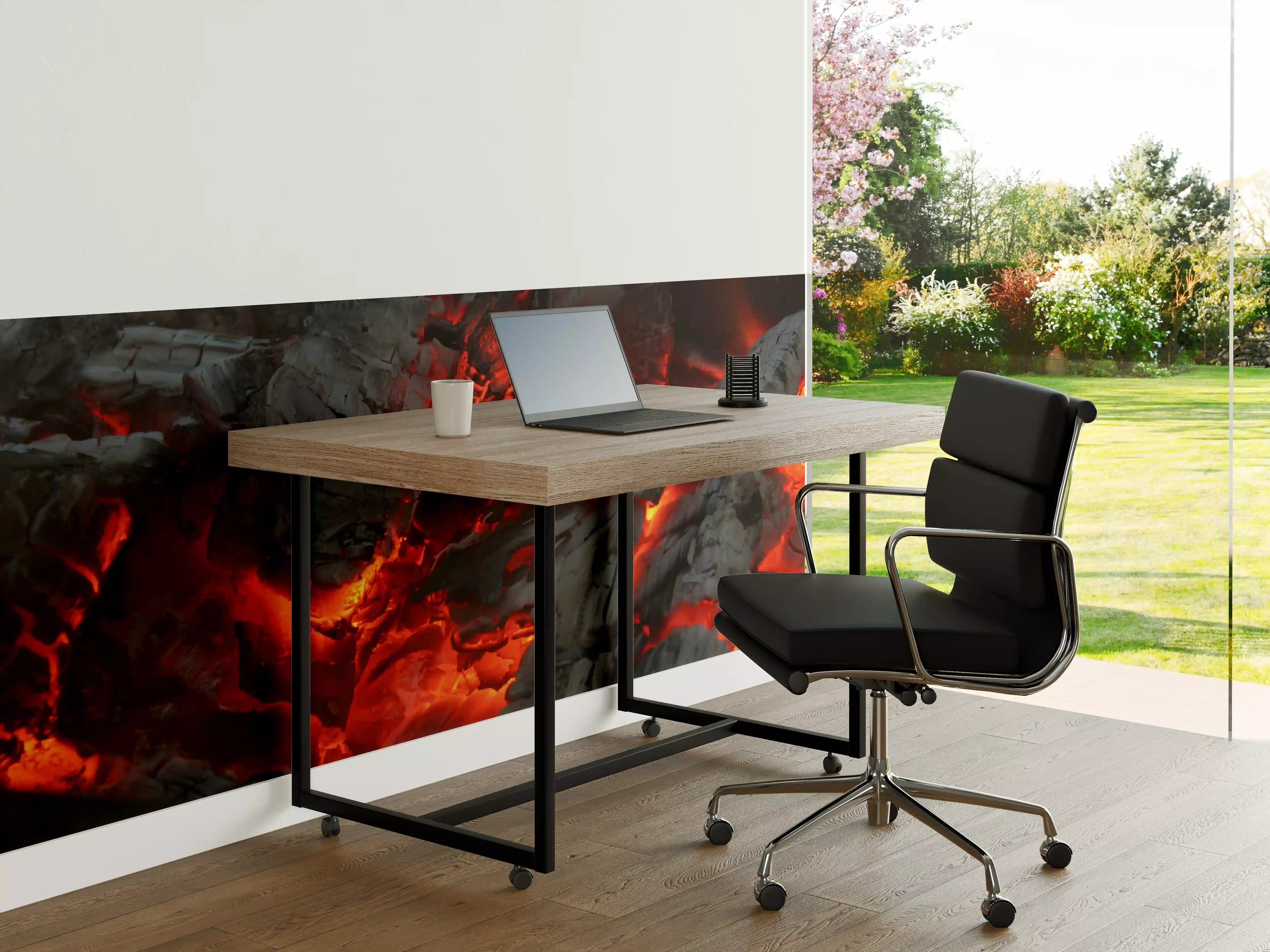 Büro Wandgestaltung - Glühendes Feuer - Nahaufnahme