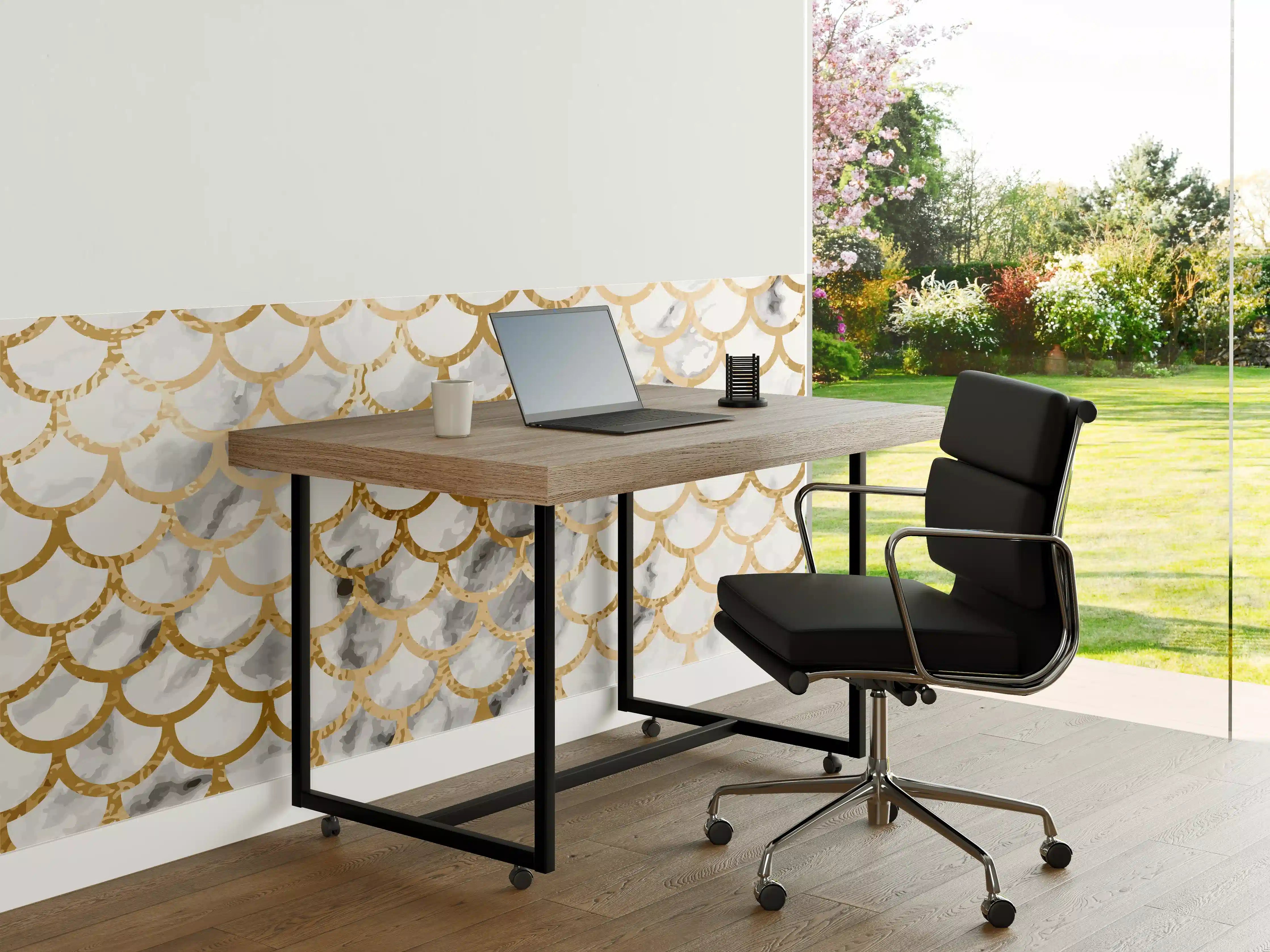 Büro Wandgestaltung - Gold Marmor Skala Muster