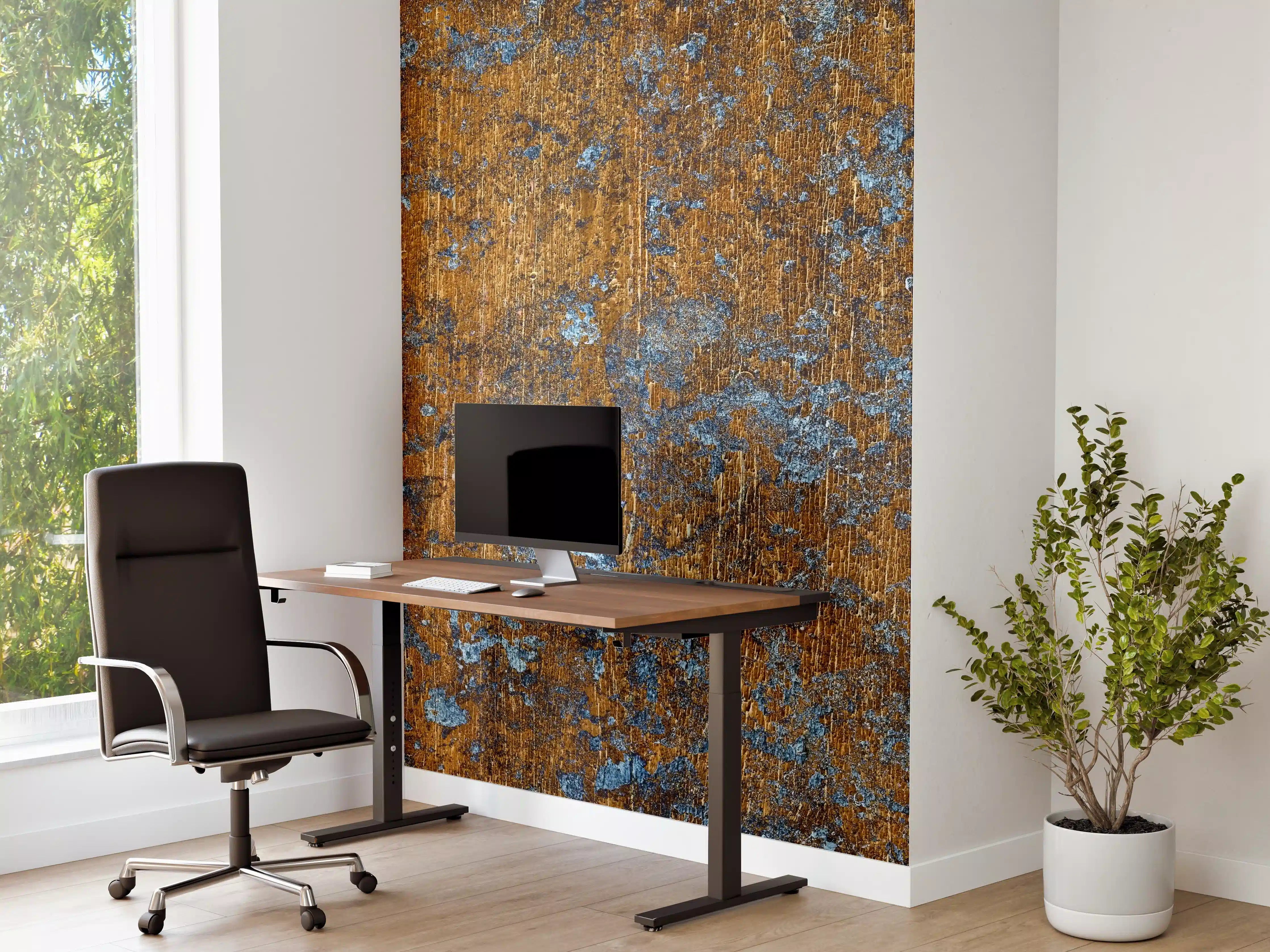 Büro Wandgestaltung - Gold-blaue alte Metalltextur