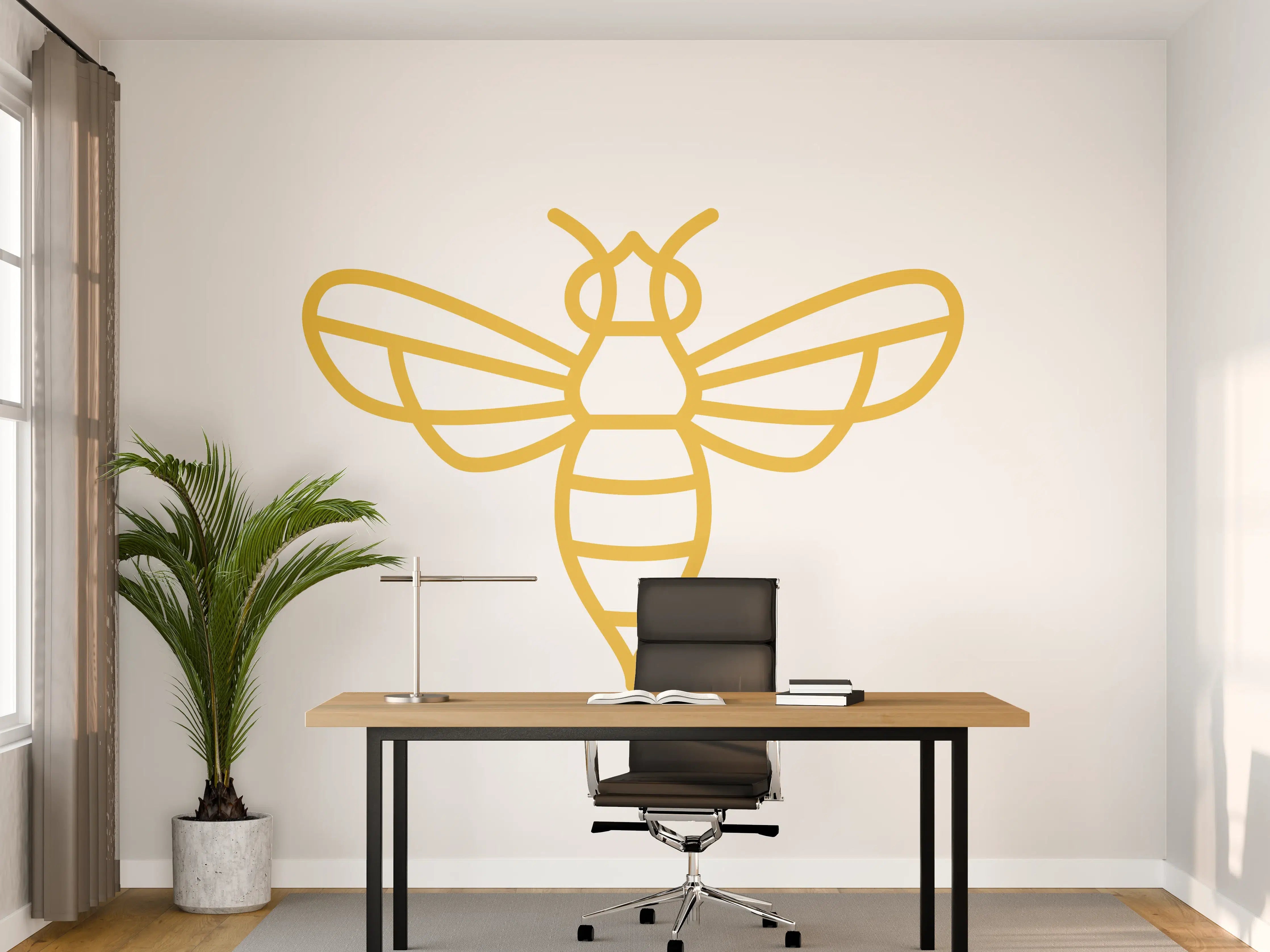Büro Wandgestaltung - Goldene Biene Grafik