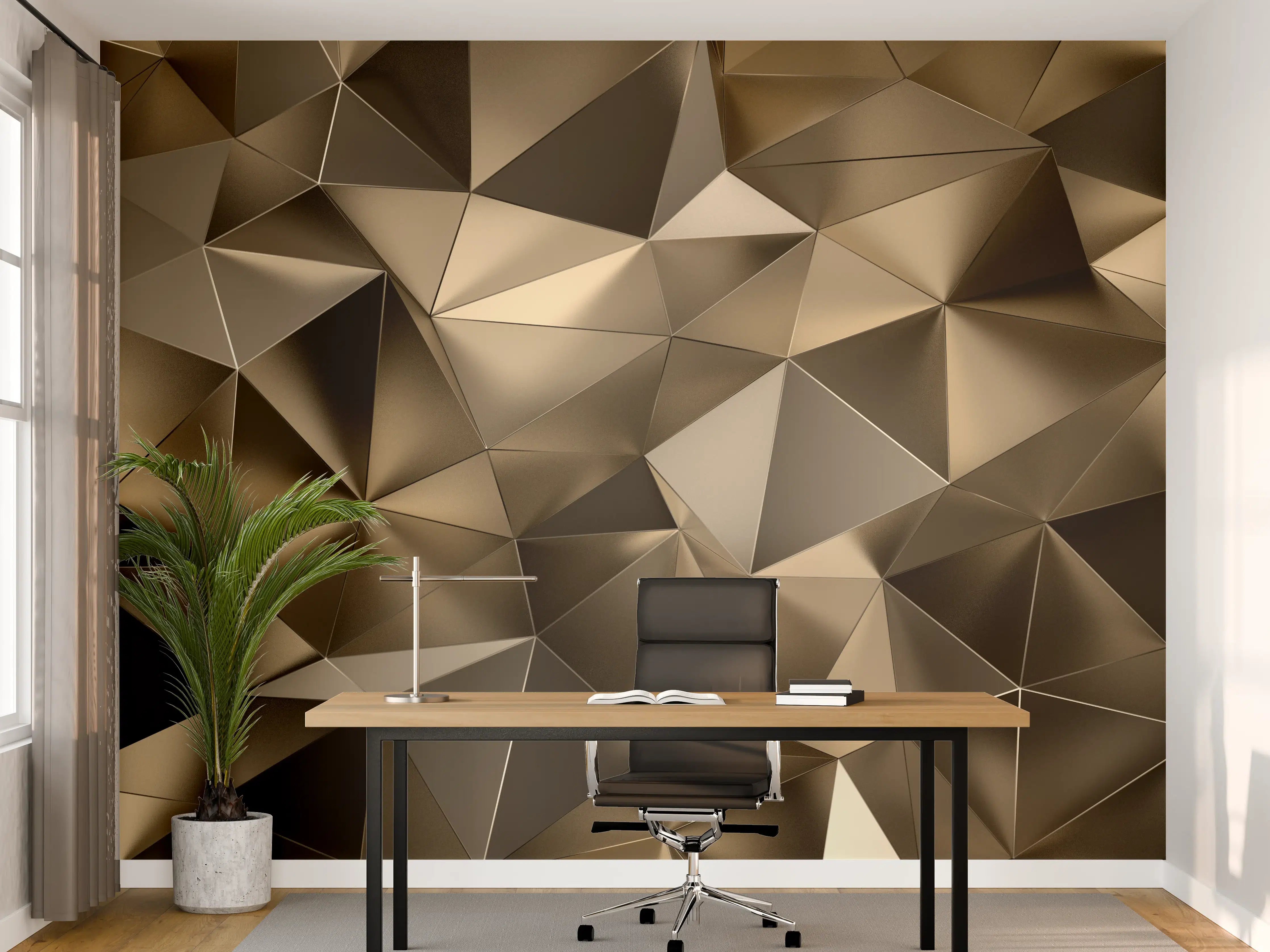 Büro Wandgestaltung - Goldene Dreieck Kristallstruktur