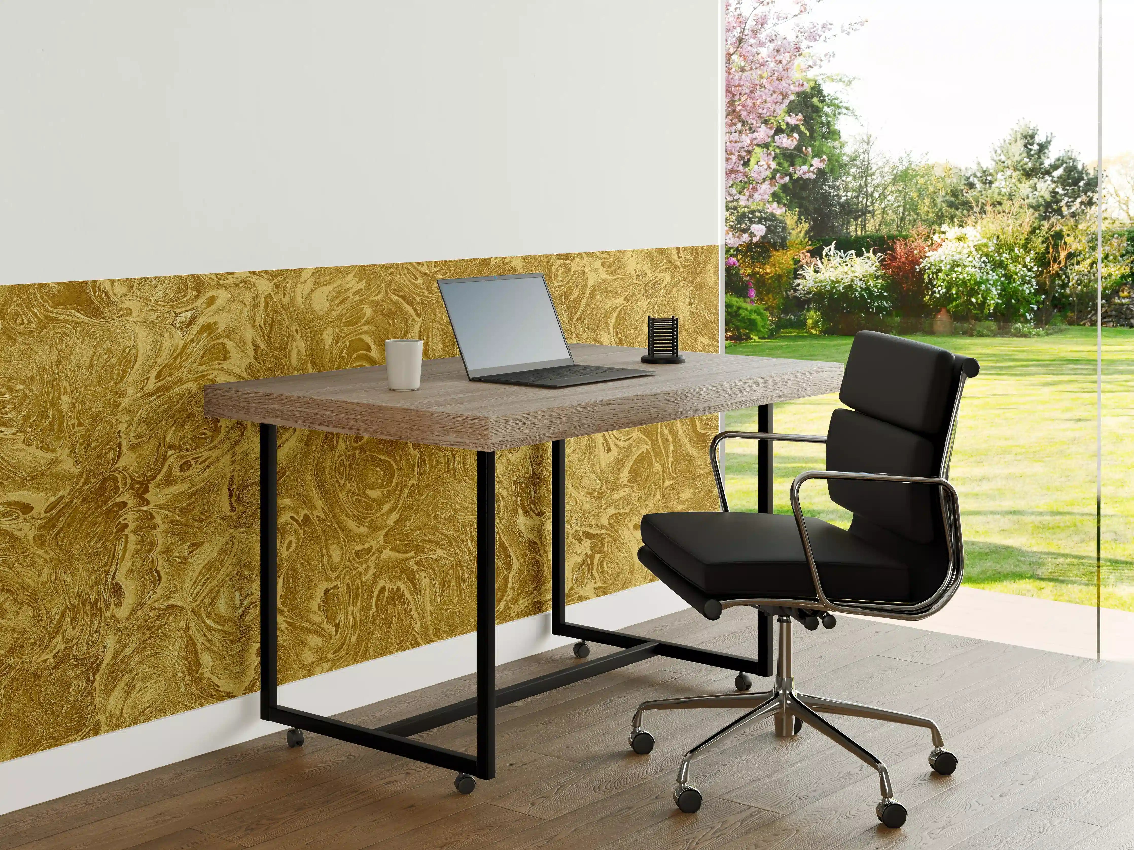 Büro Wandgestaltung - Goldene Flüssigkunst - Luxus