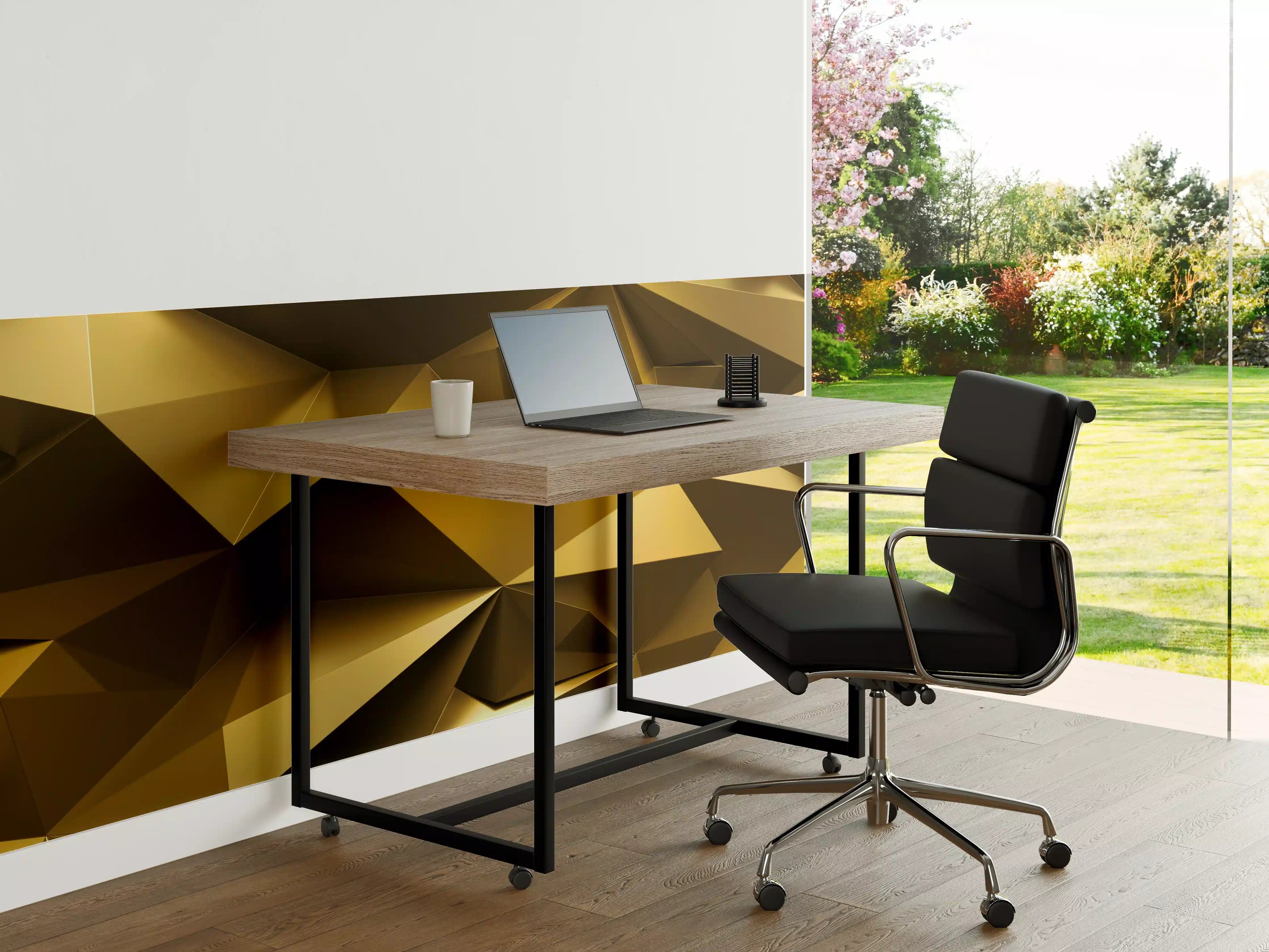 Büro Wandgestaltung - Goldene Kristall Polygon Tapete