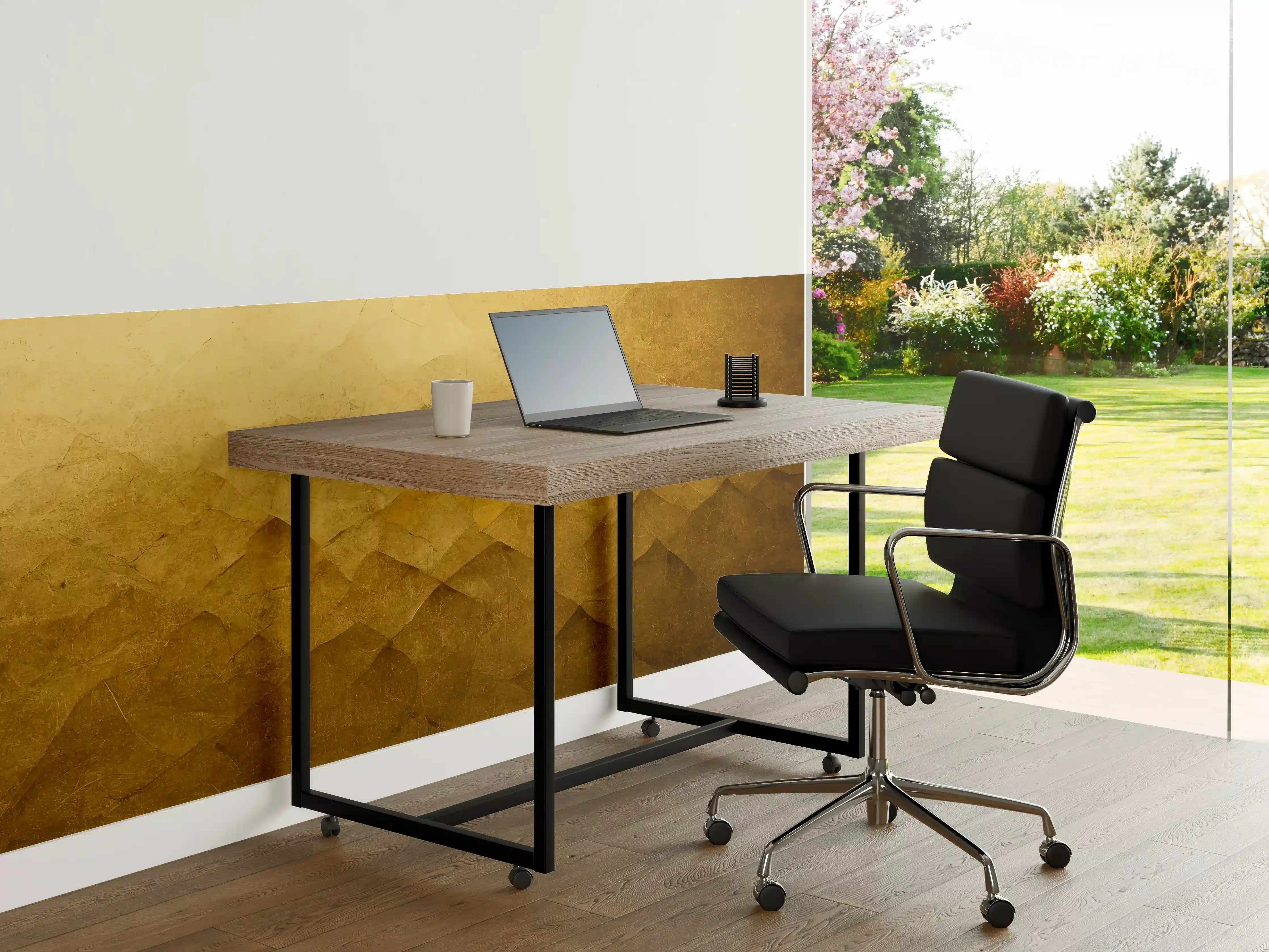 Büro Wandgestaltung - Goldene Textur mit Polygon-Effekt