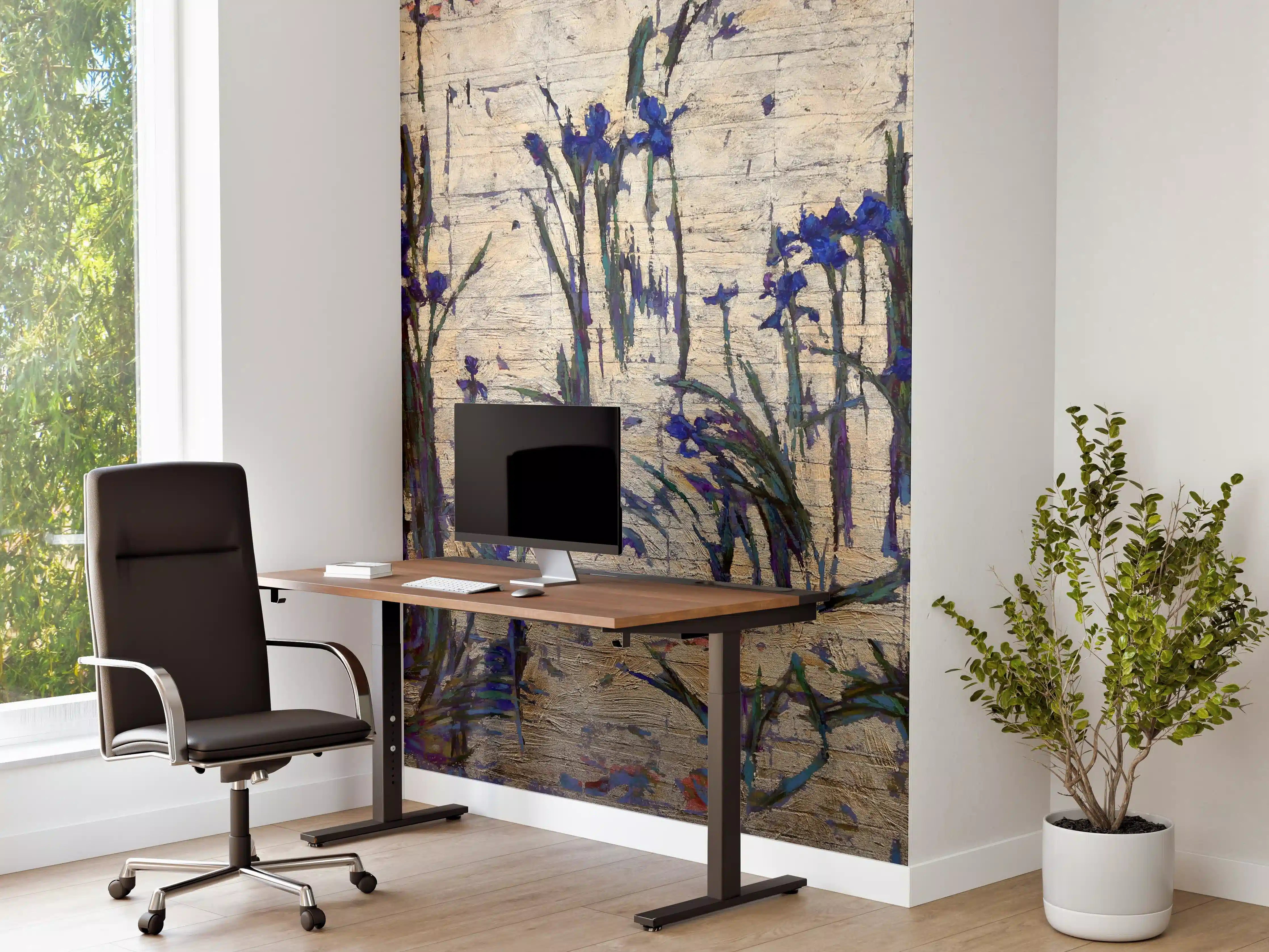 Büro Wandgestaltung - Goldener Hintergrund mit Violet