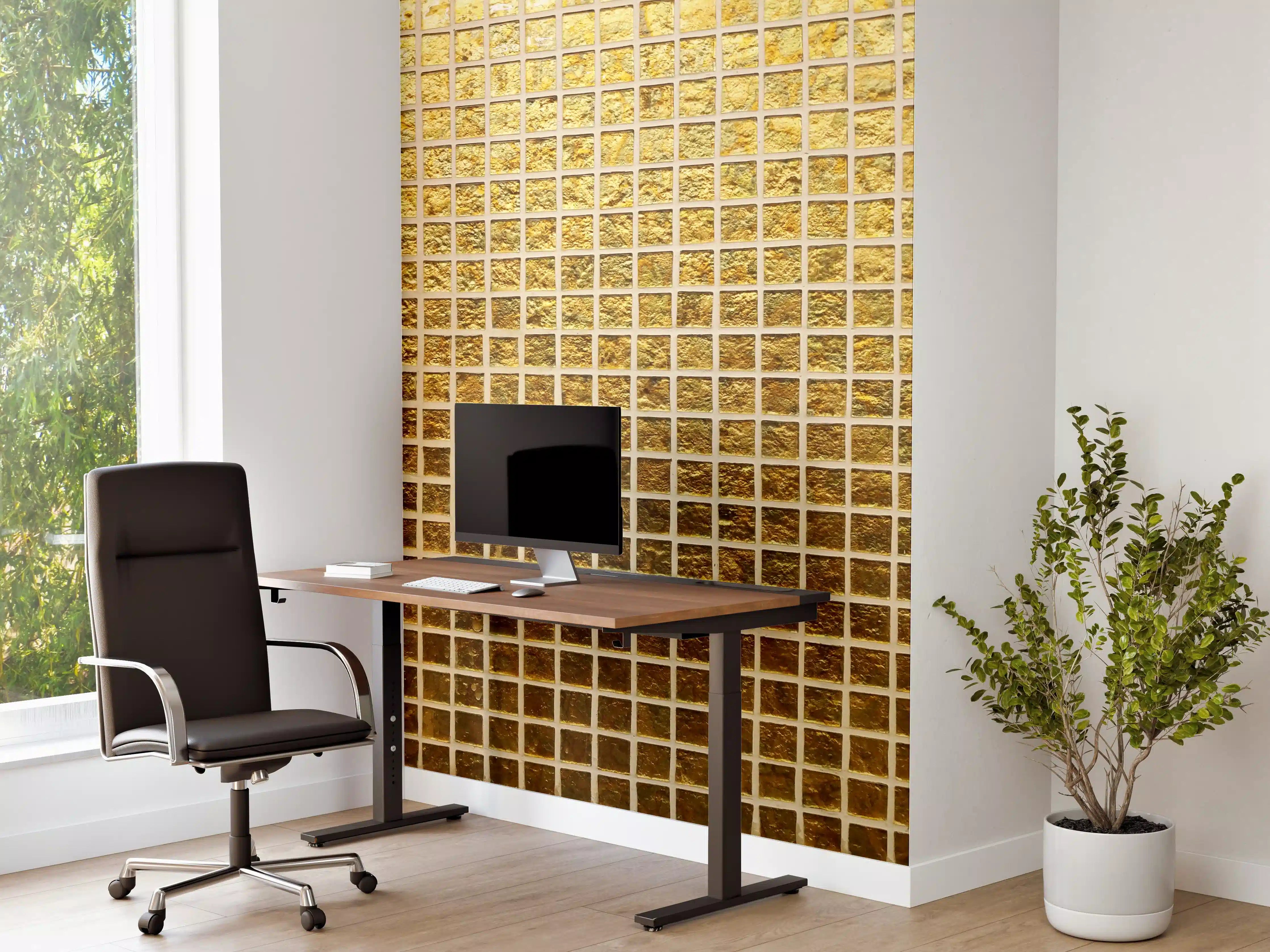Büro Wandgestaltung - Goldenes Fliesenmuster