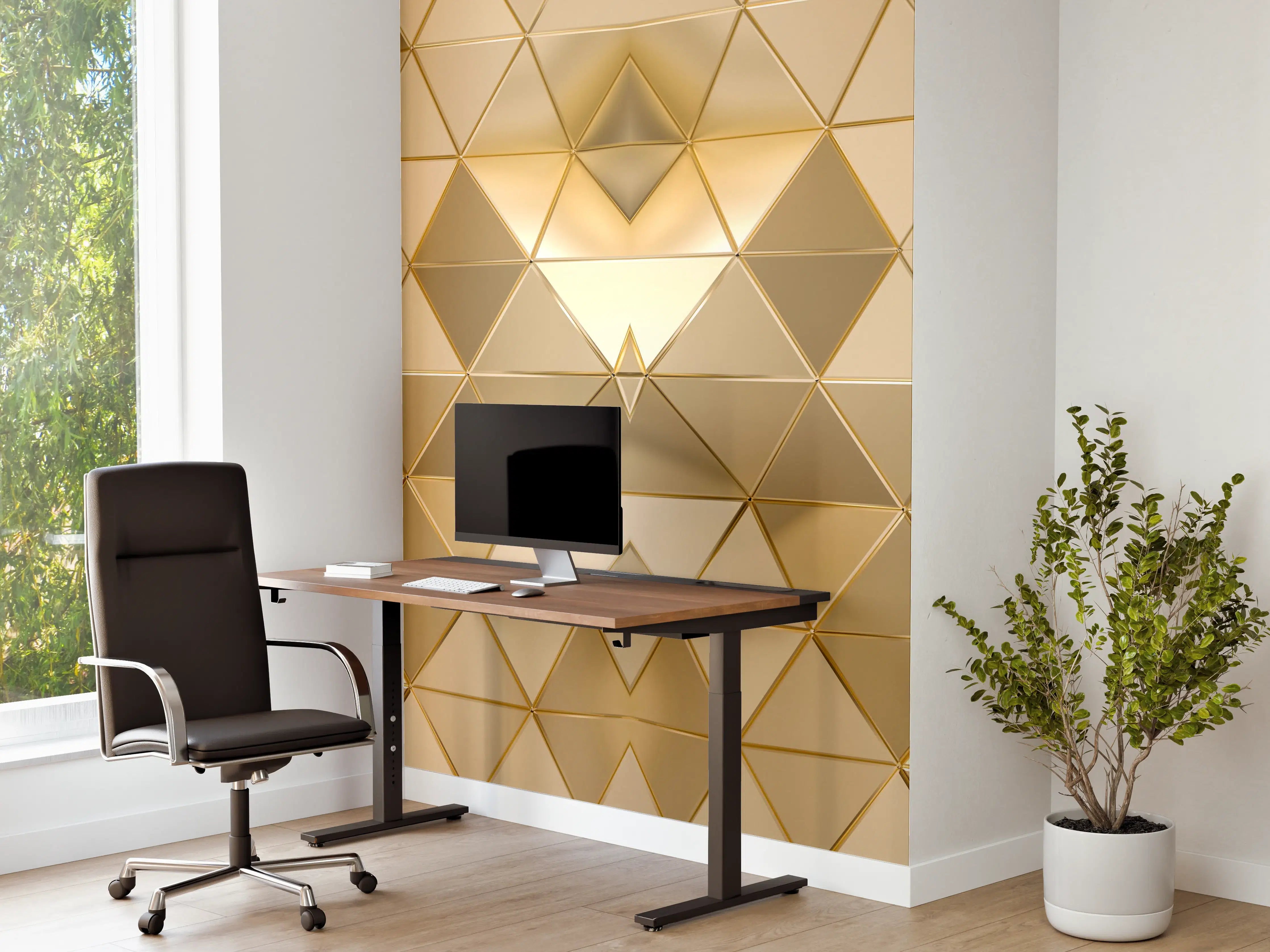 Büro Wandgestaltung - Goldenes Geometrie-Muster