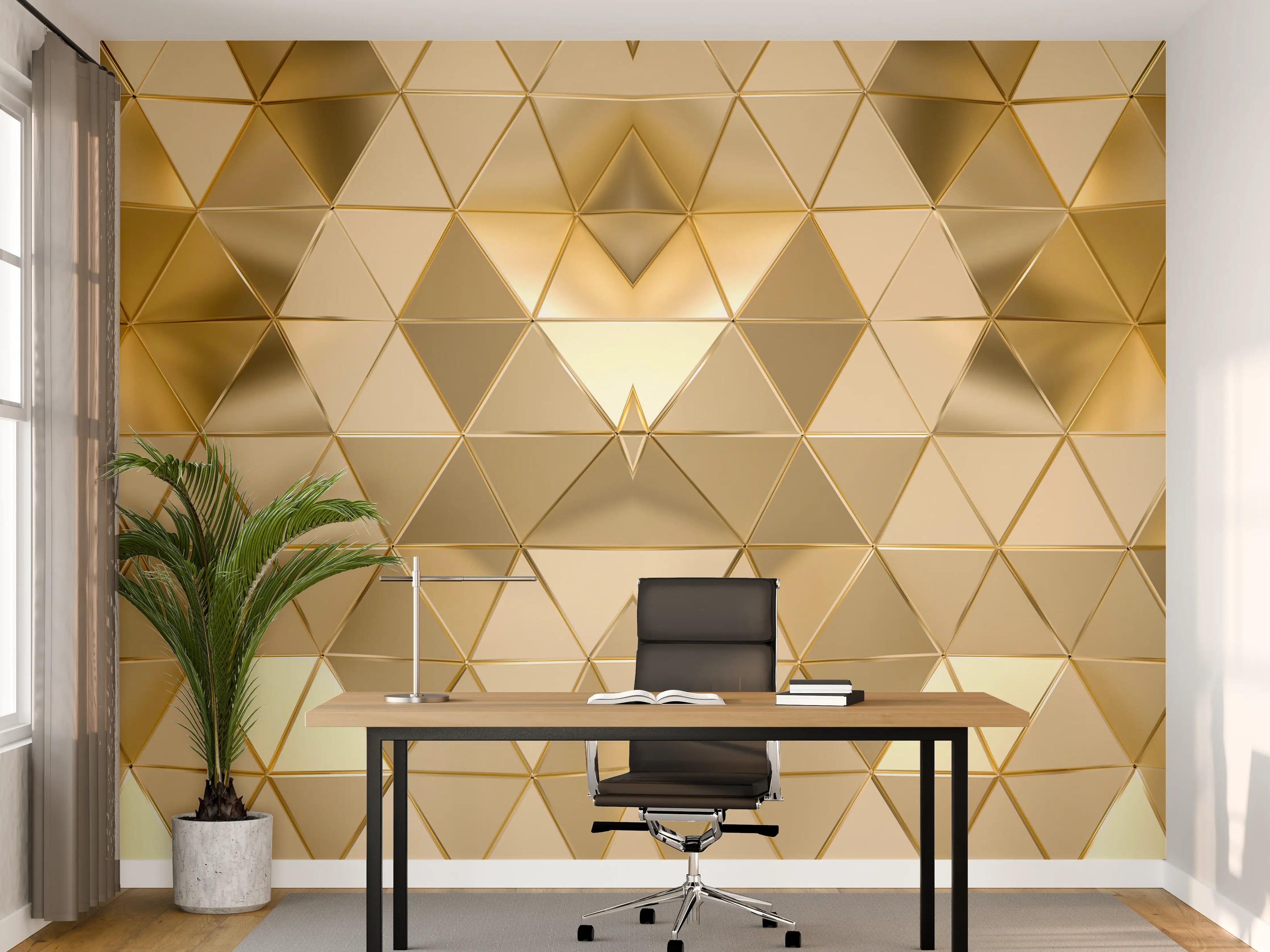 Büro Wandgestaltung - Goldenes Geometrie-Muster