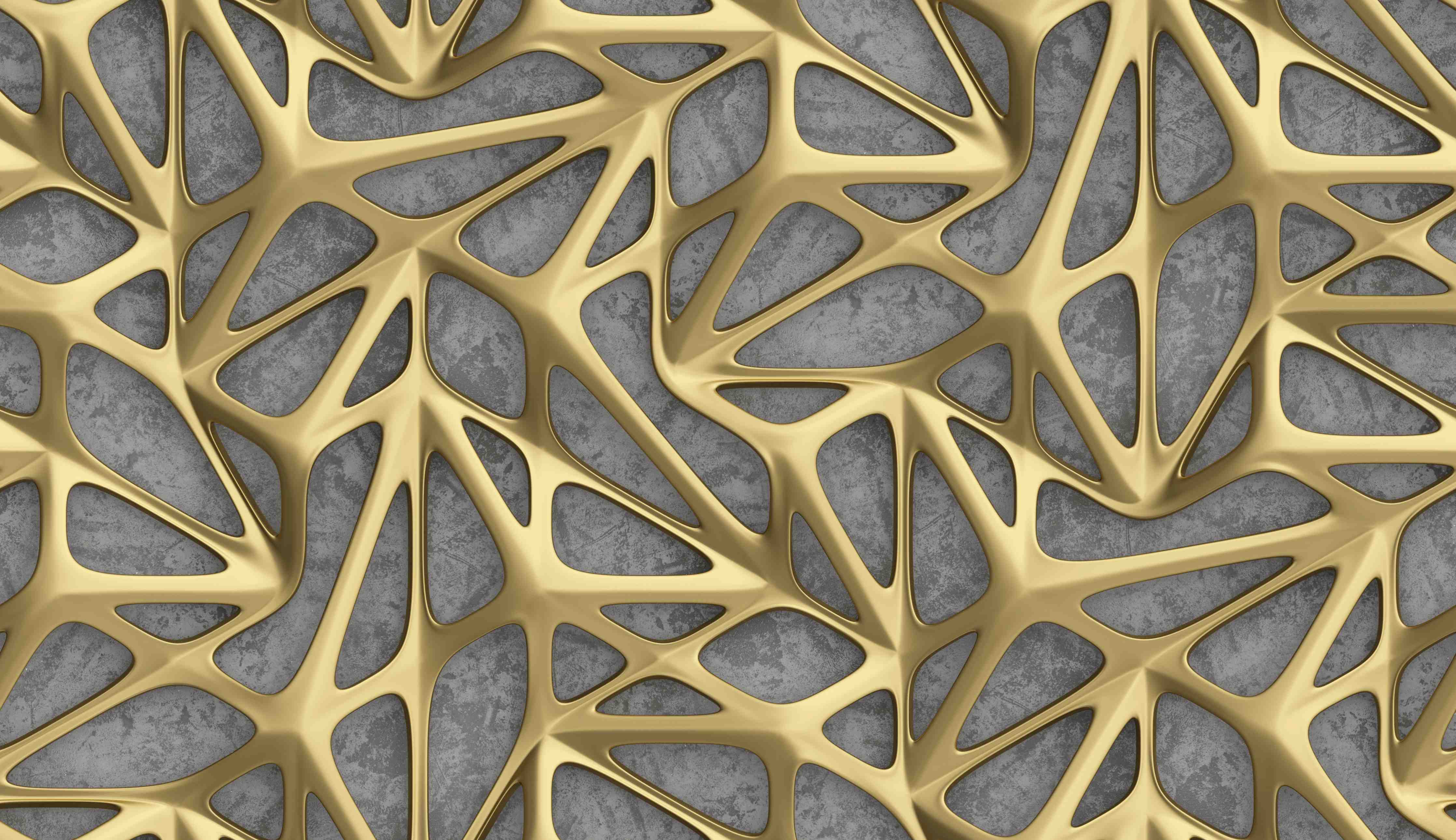 Büro Wandgestaltung-Goldenes Gitter Muster