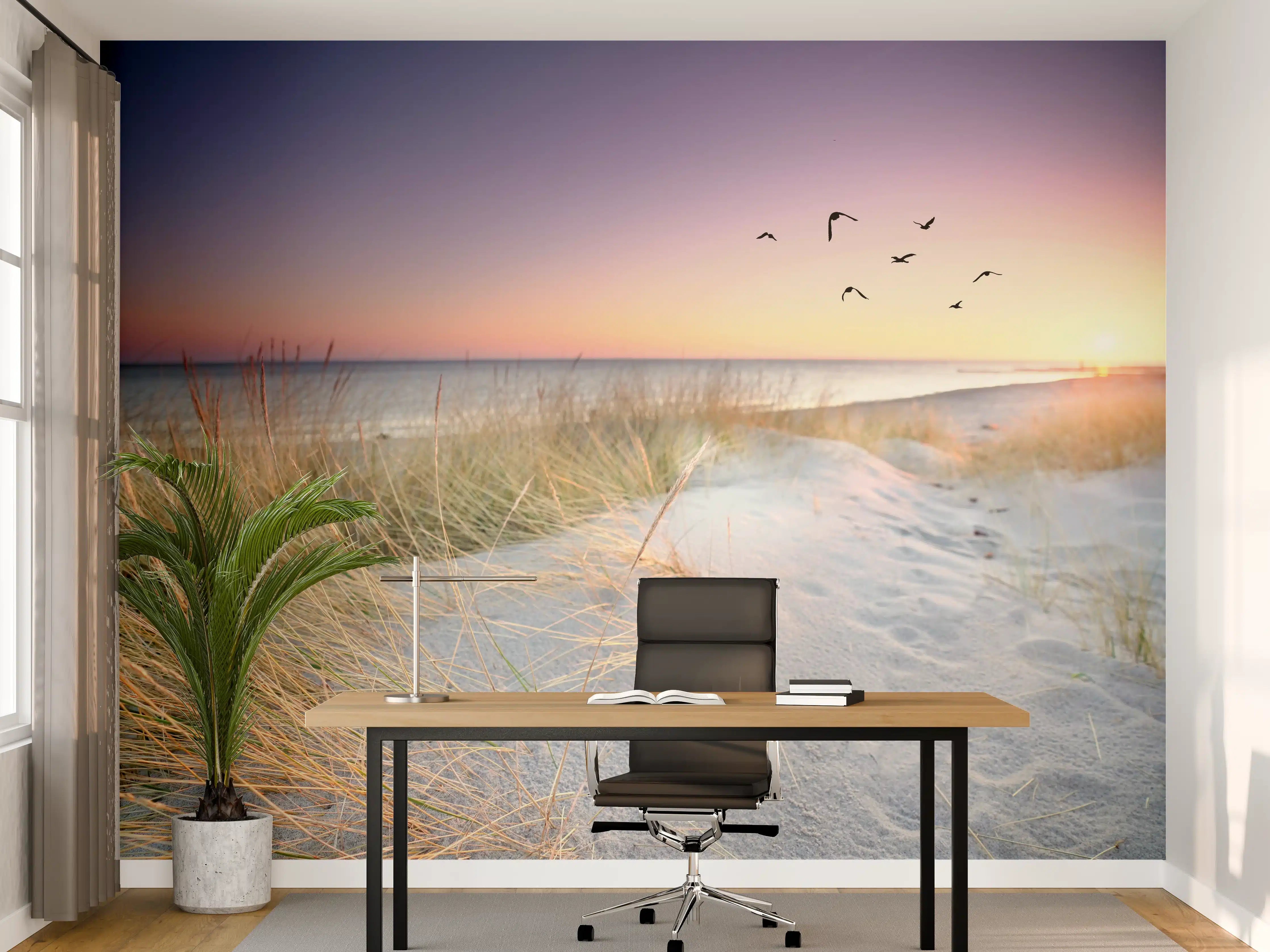 Büro Wandgestaltung - Goldenes Sonnenlicht an der Ostsee