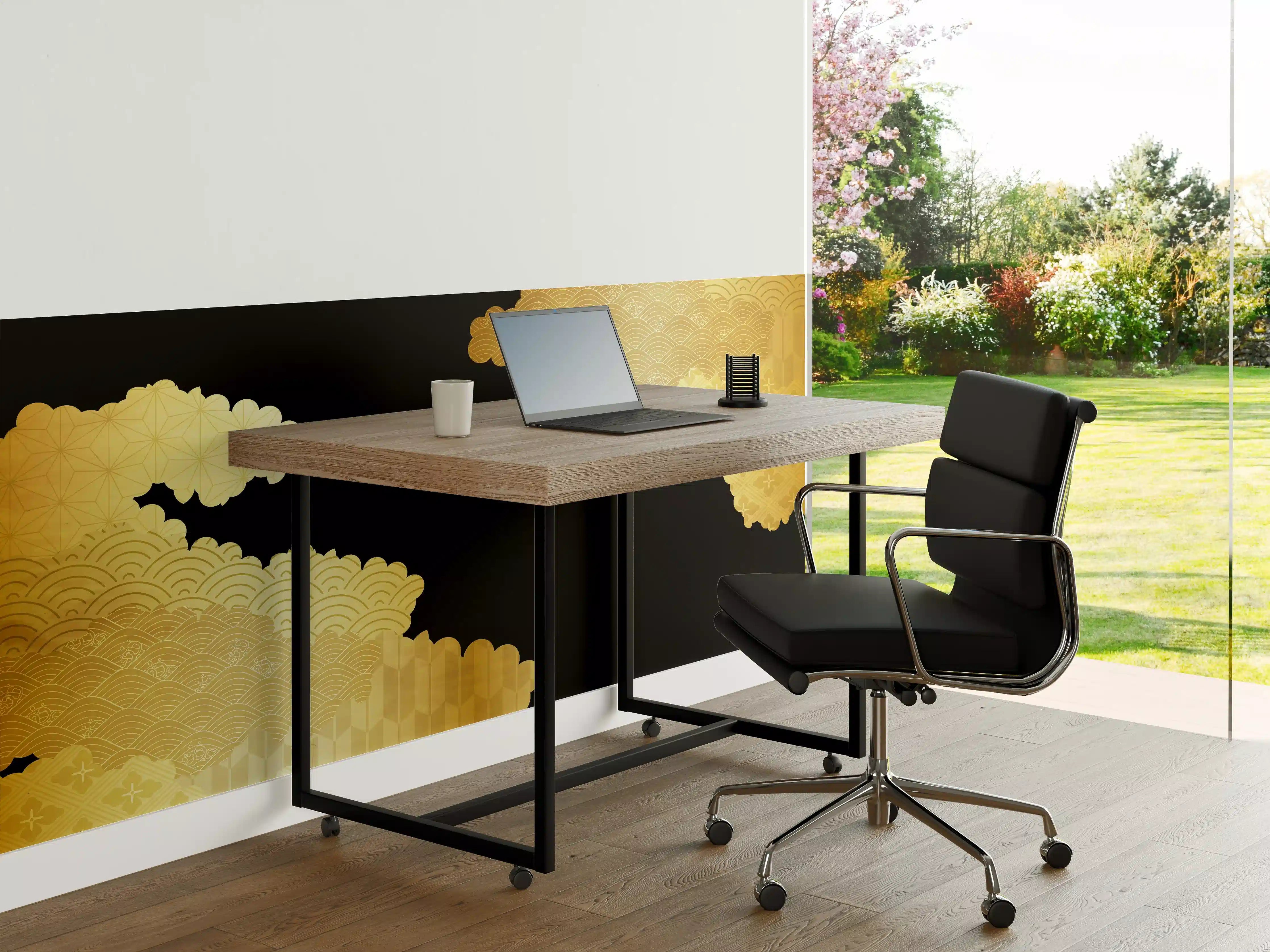 Büro Wandgestaltung - Goldenes Wolkendesign Muster