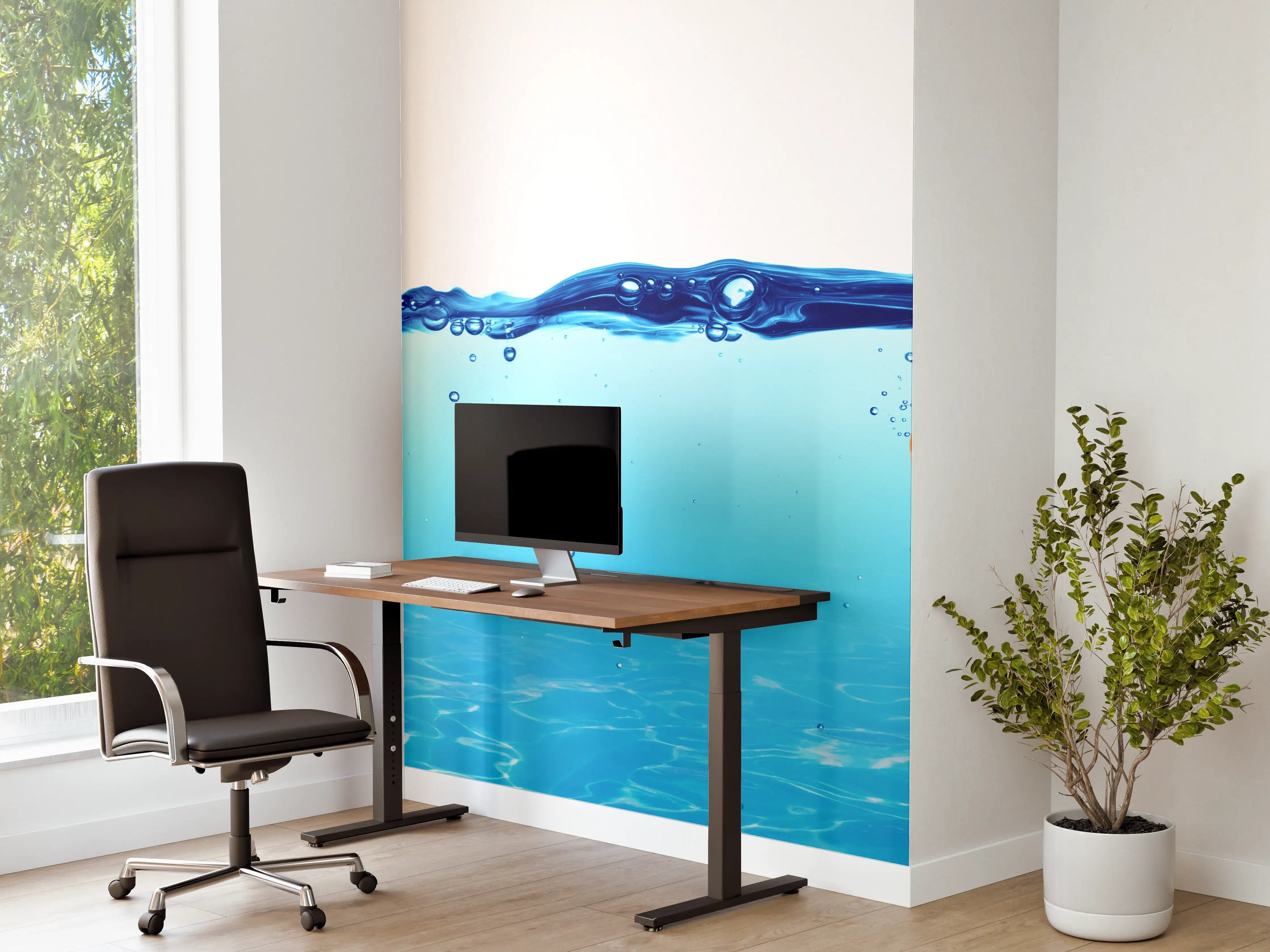 Büro Wandgestaltung - Goldfisch als Hai