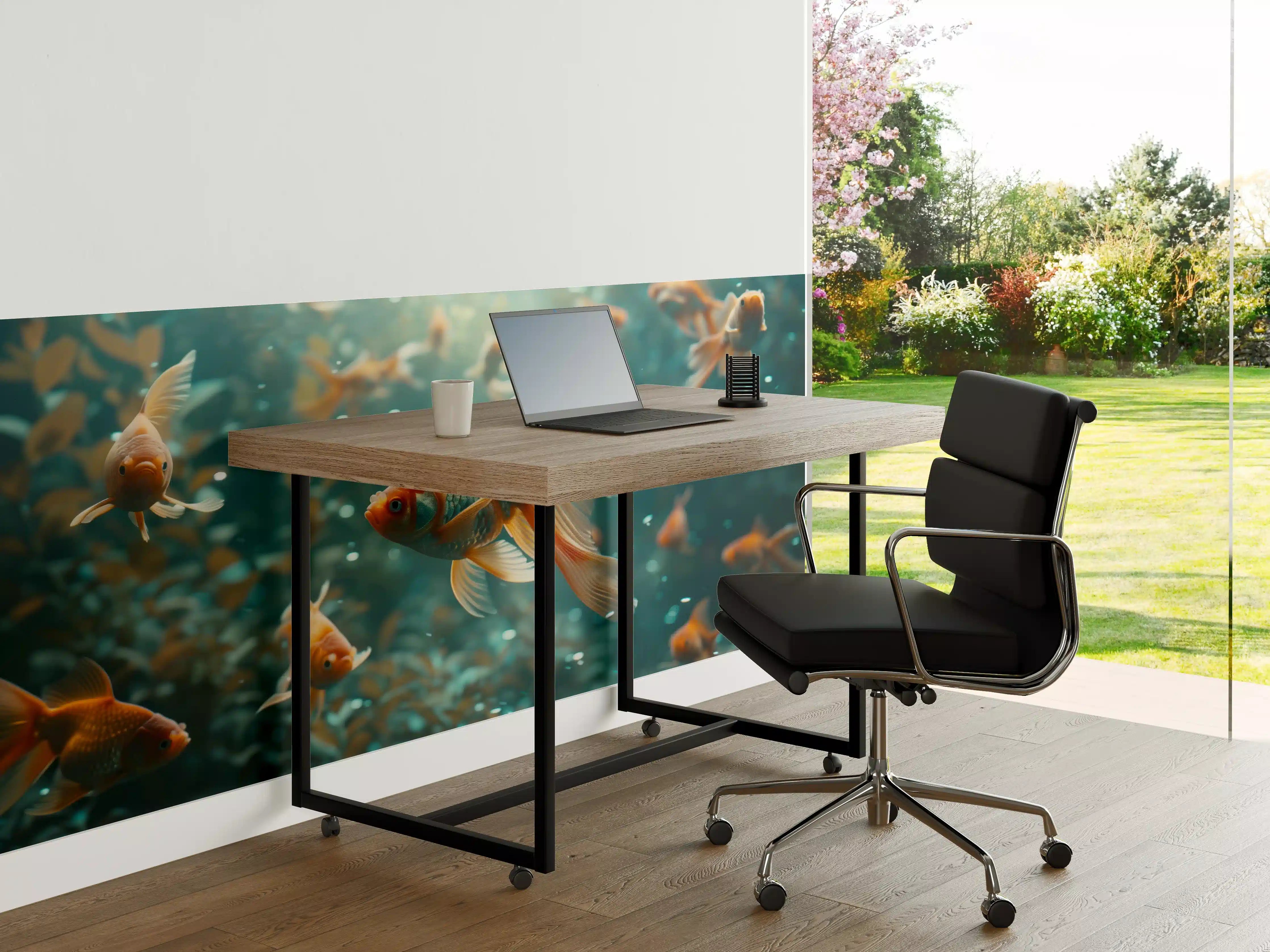 Büro Wandgestaltung - Goldfische Türkis-Orange