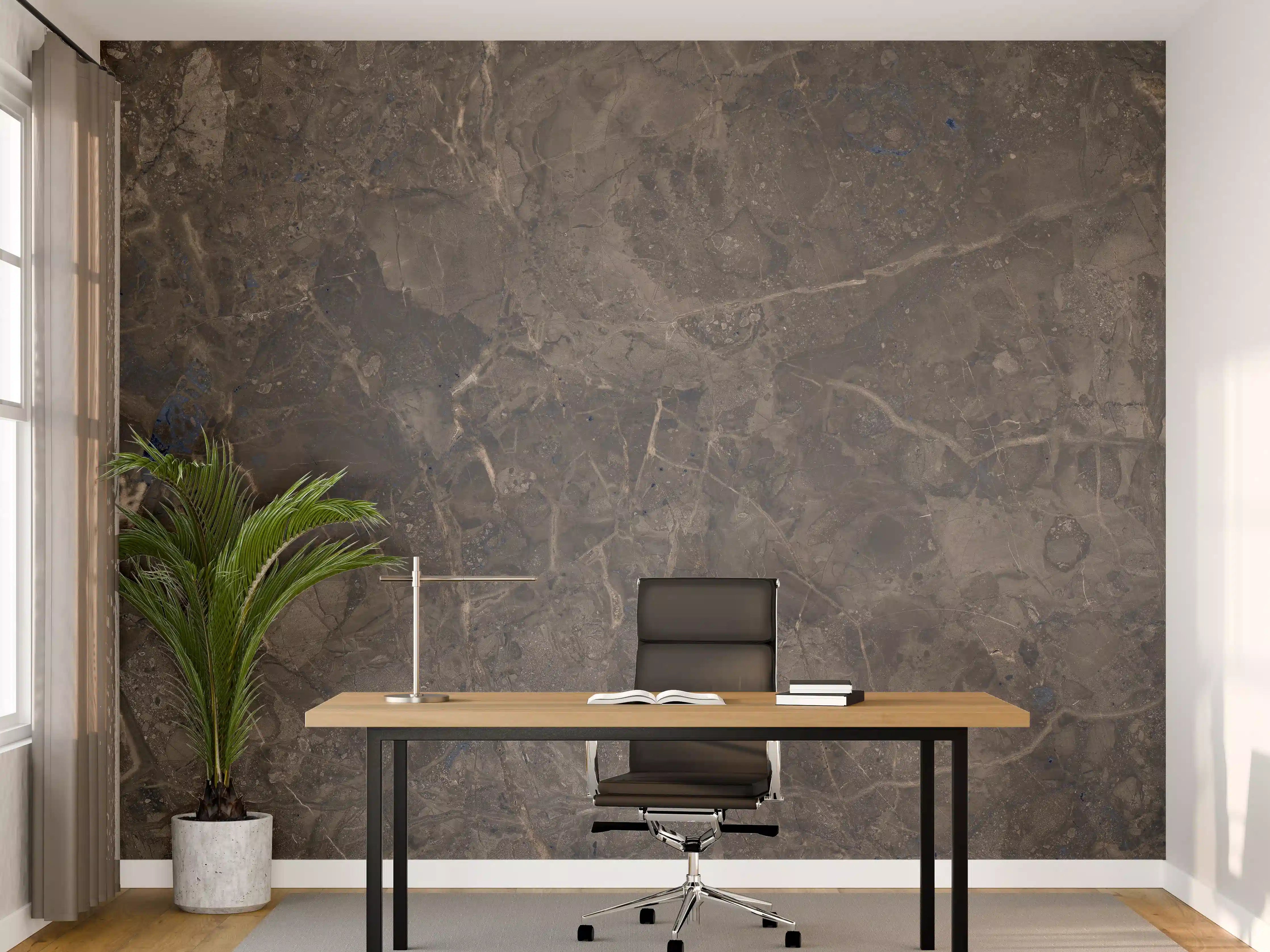 Büro Wandgestaltung - Gräulich Rustikale Marmor Textur