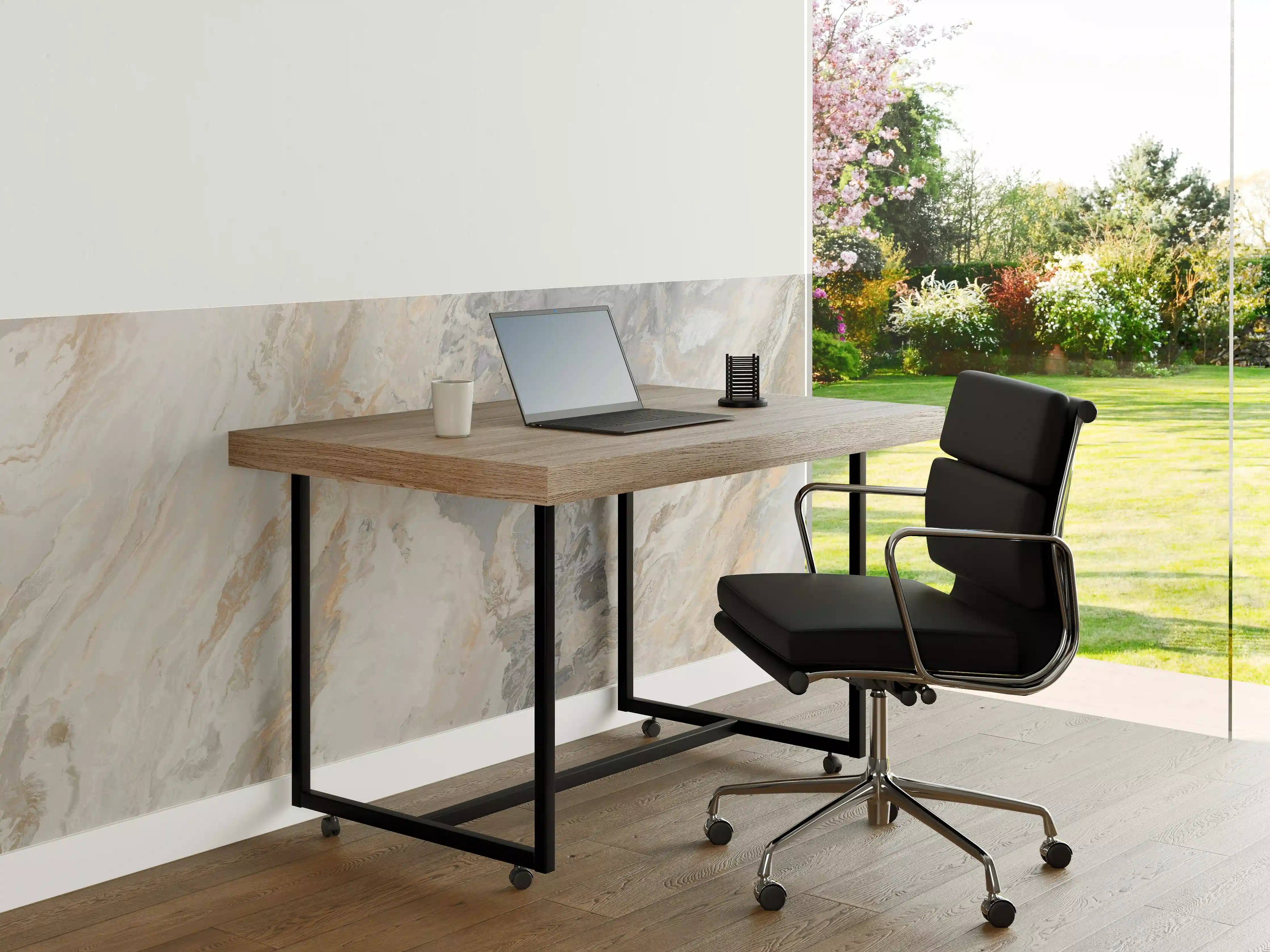 Büro Wandgestaltung - Gräulich-beiger matter Marmor