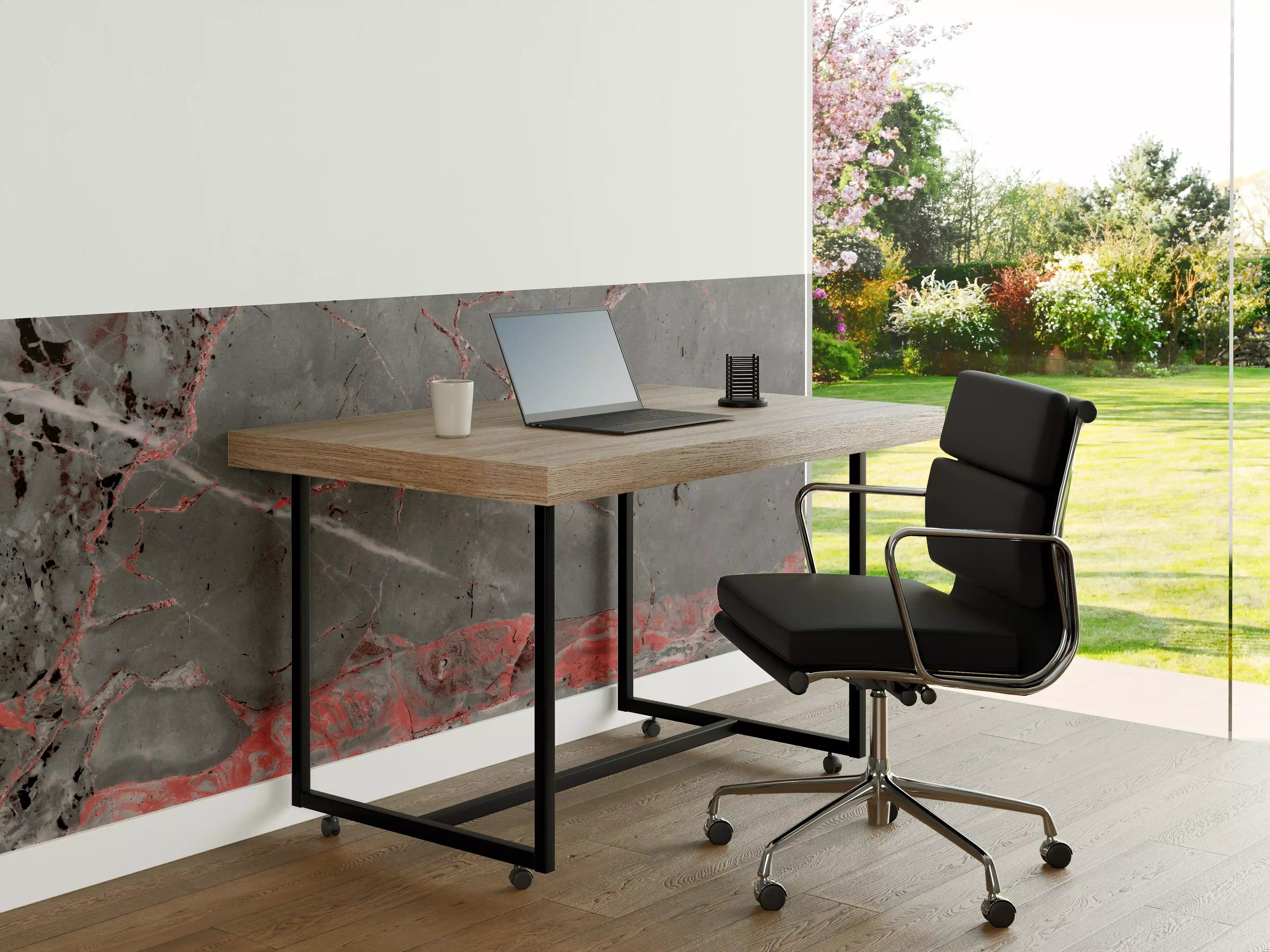 Büro Wandgestaltung - Gräulich-rote Marmor Textur