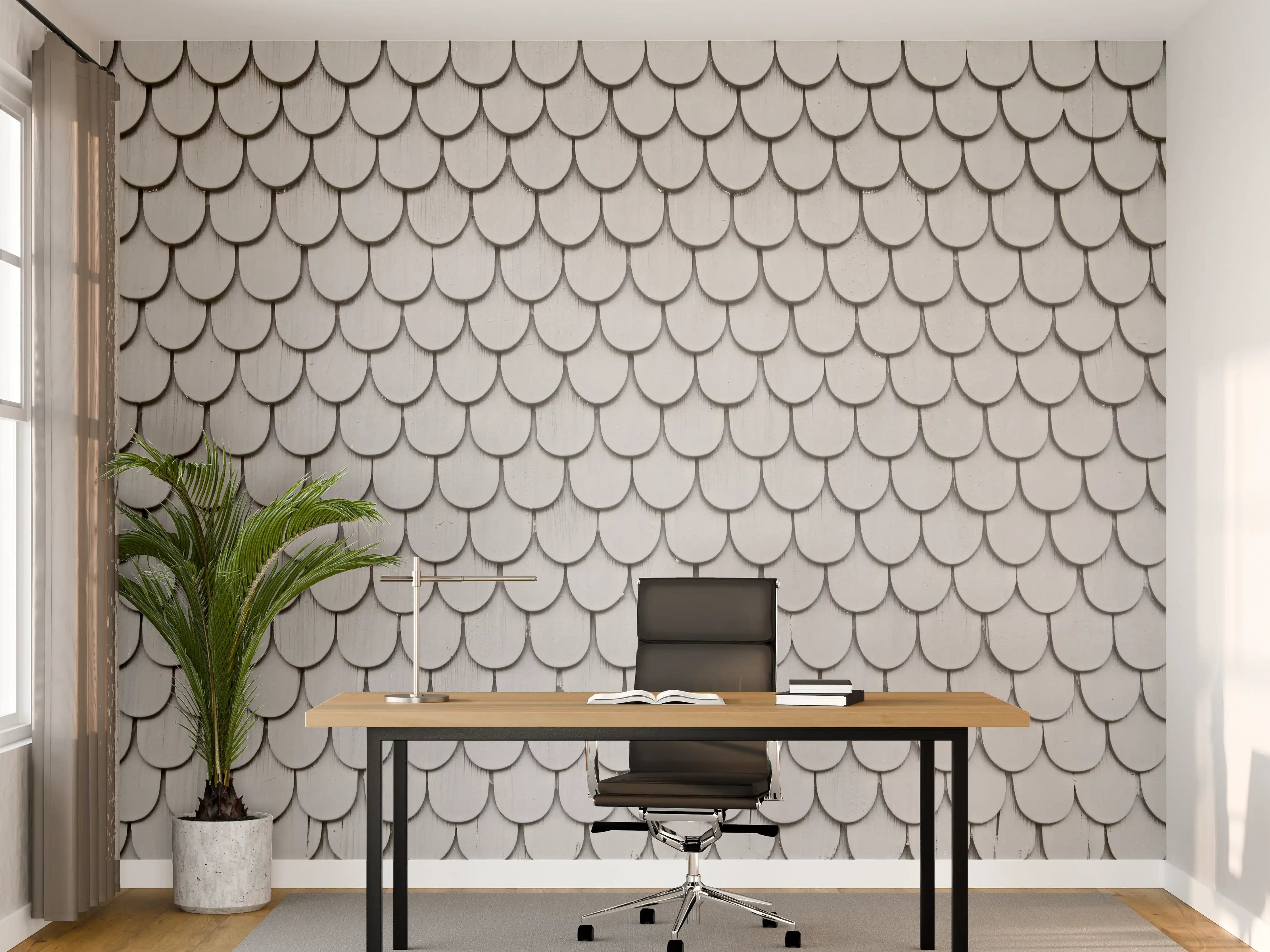 Büro Wandgestaltung - Gräuliche Holzschindeln - Bayern