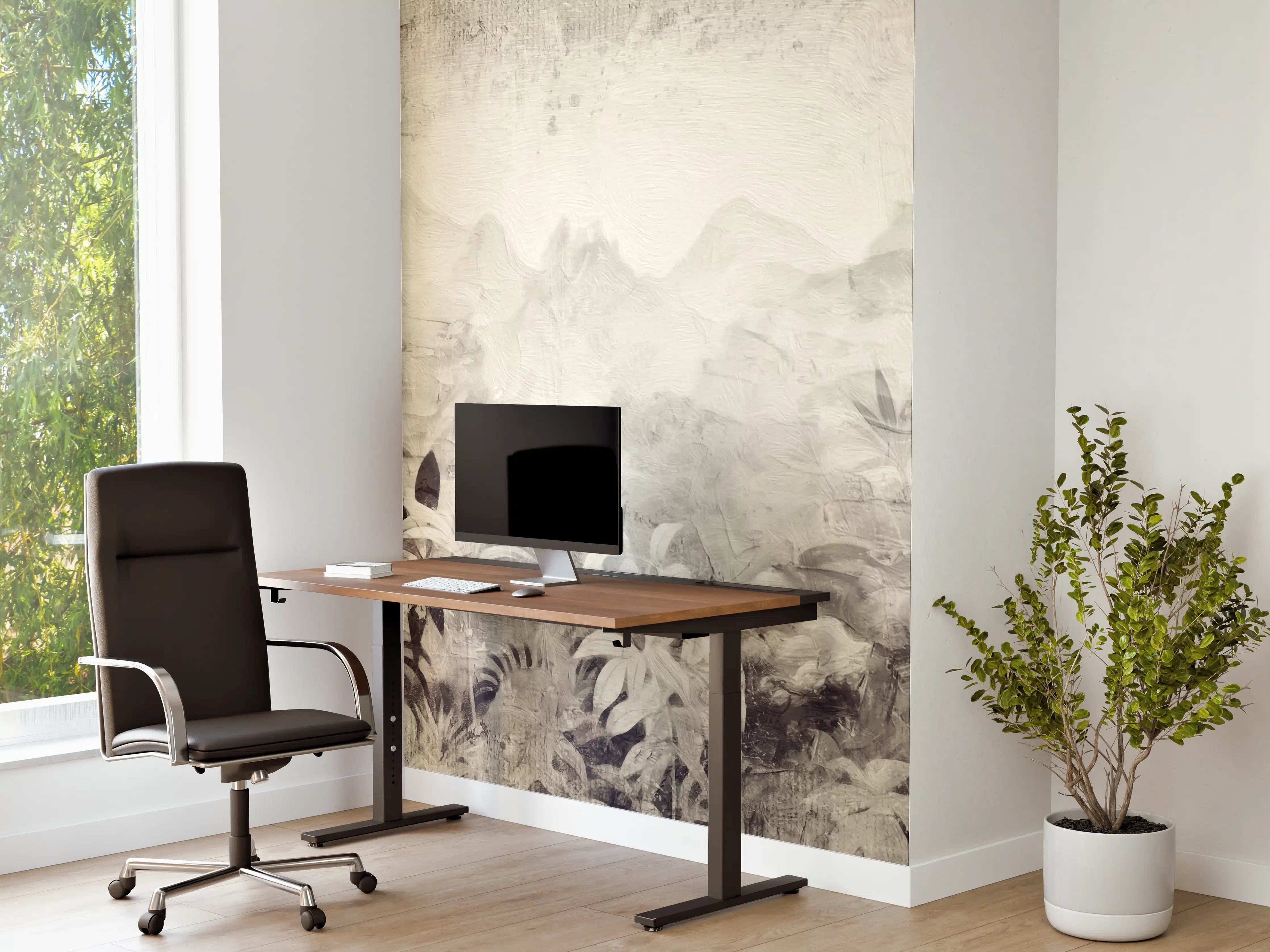 Büro Wandgestaltung - Gräuliche Landschaft - Floral