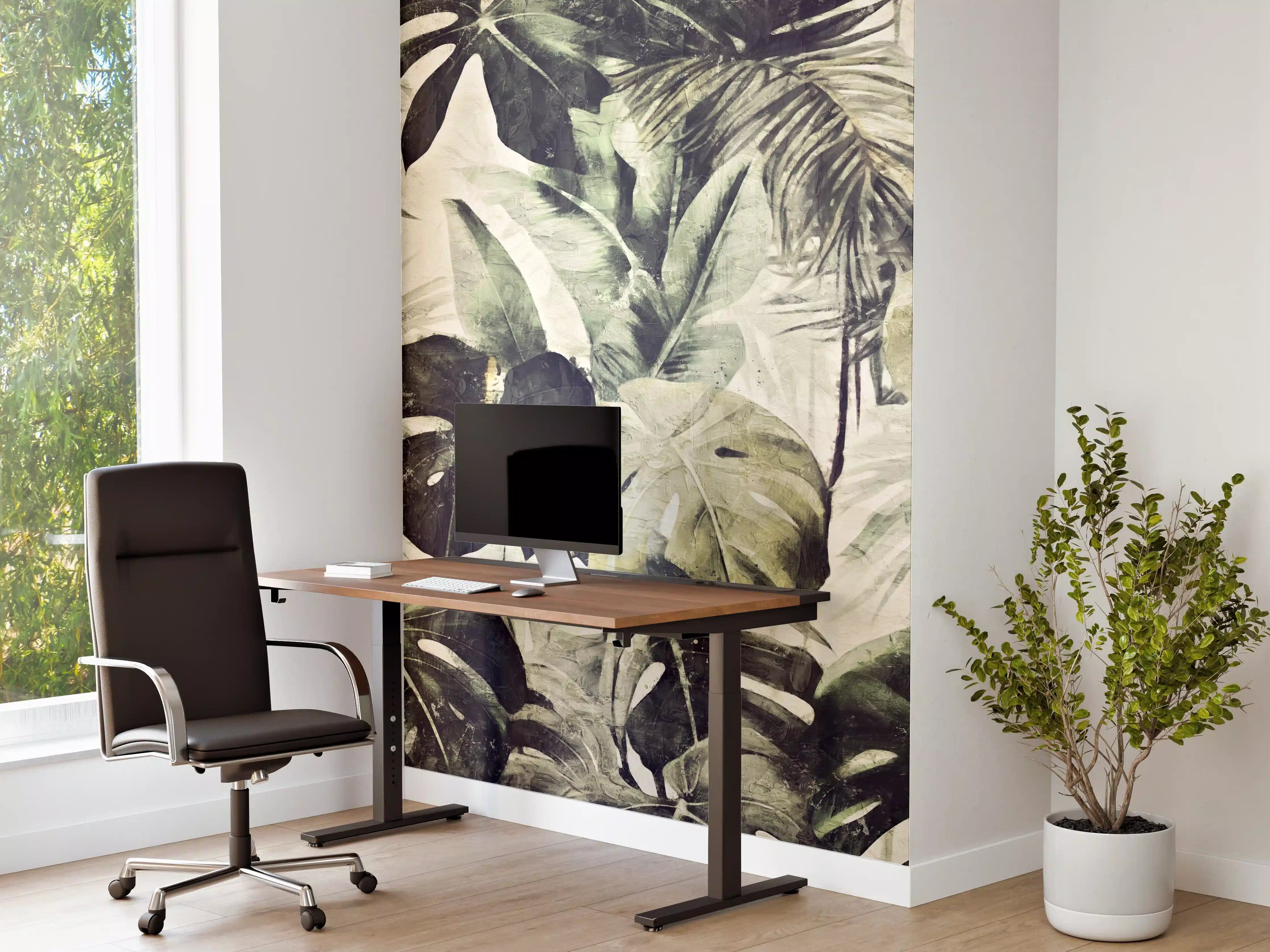 Büro Wandgestaltung - Gräulicher Dschungel - Floral