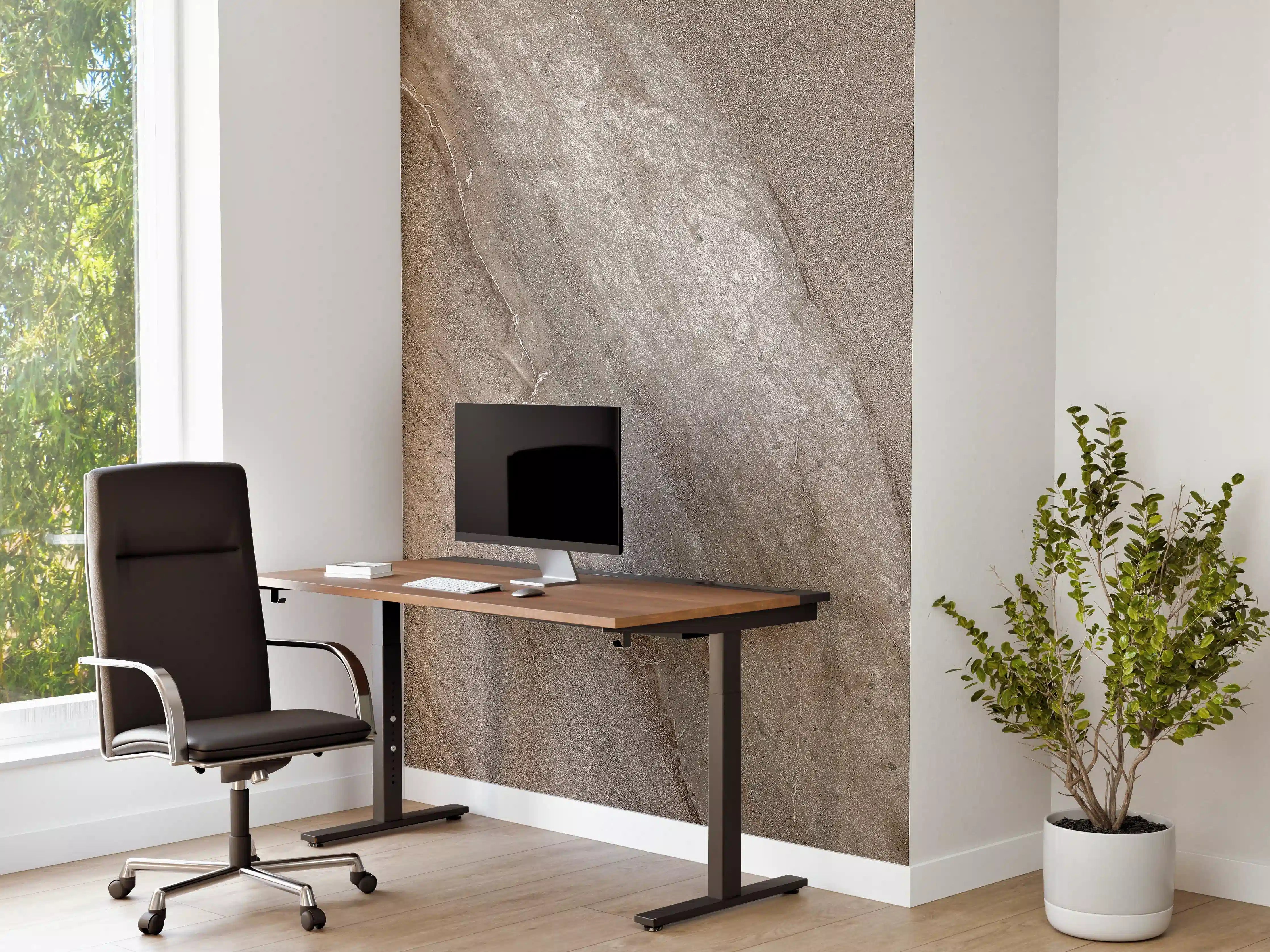 Büro Wandgestaltung - Gräulicher rissiger Tonstein