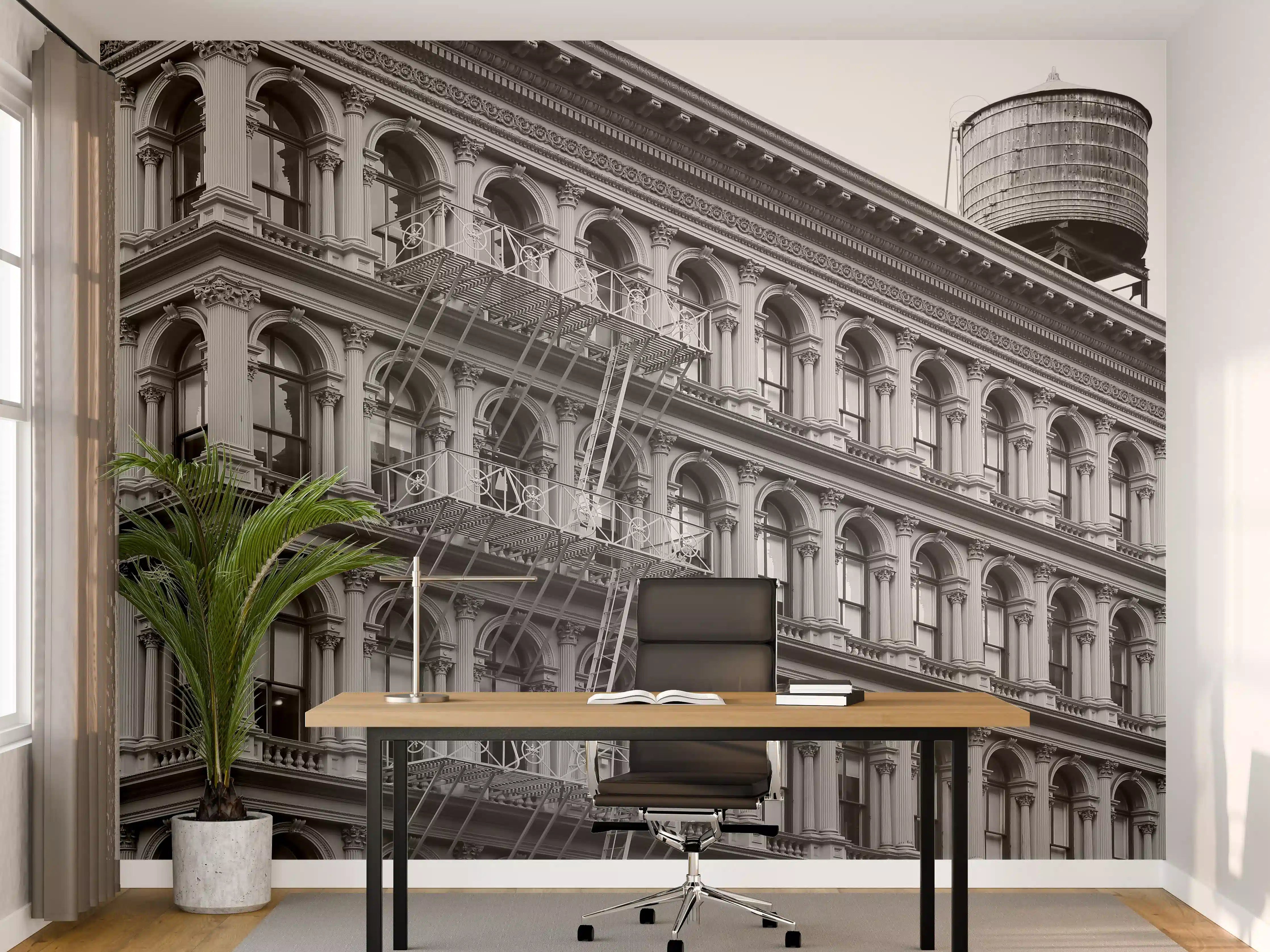 Büro Wandgestaltung - Gräuliches Foto - Architektur in NYC