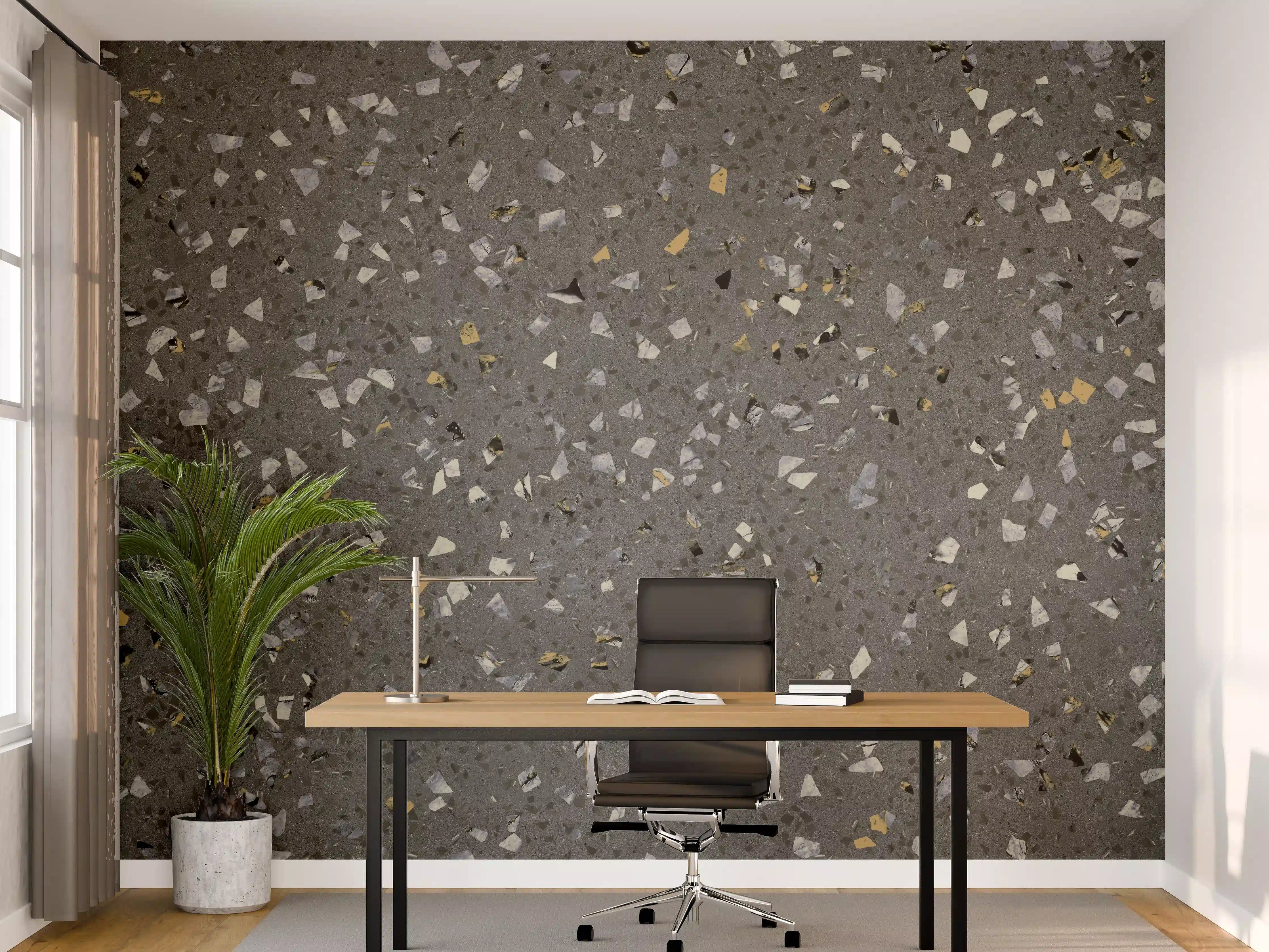 Büro Wandgestaltung - Gräuliches Wandmuster - Marmor