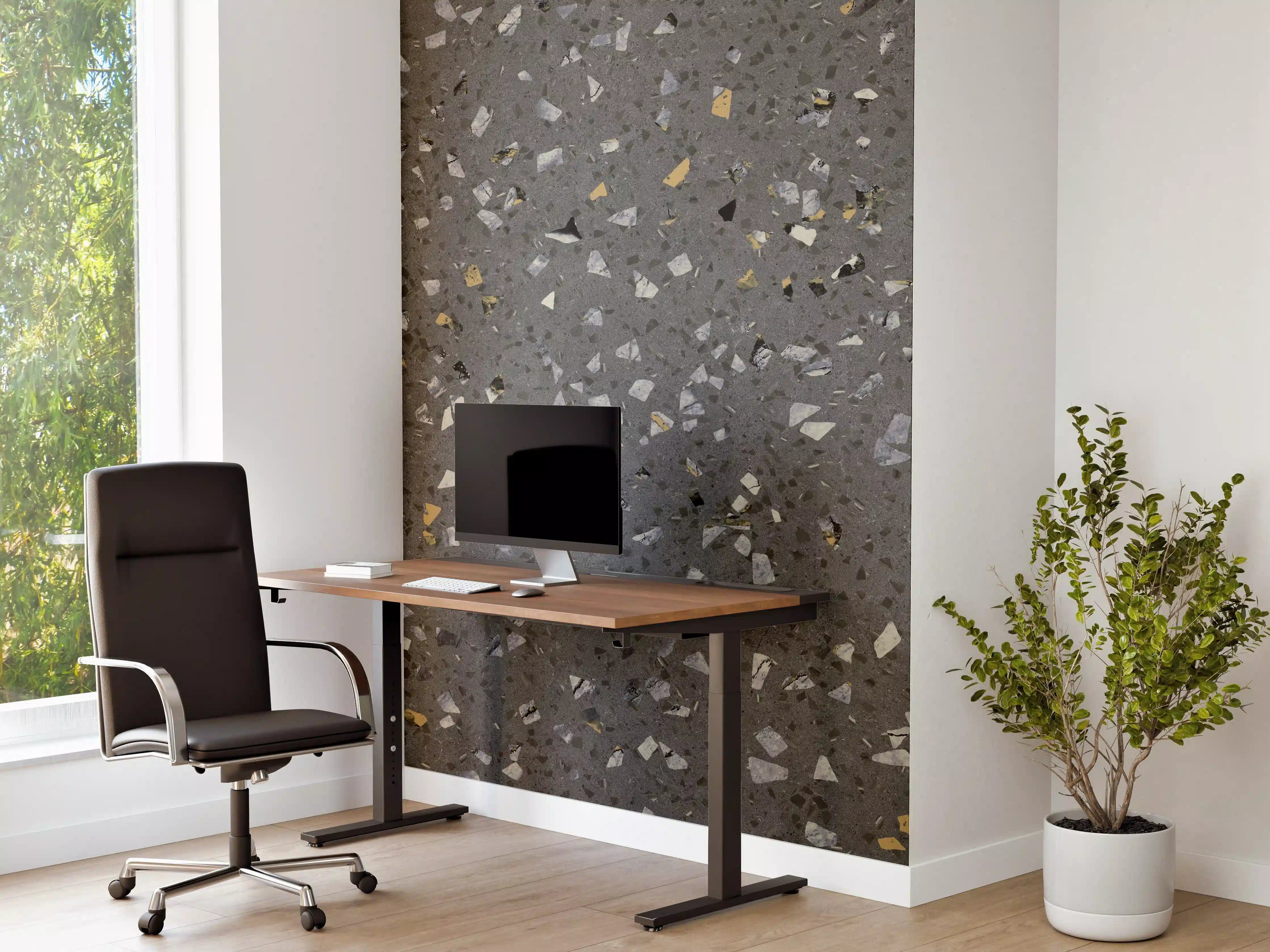 Büro Wandgestaltung - Gräuliches Wandmuster - Marmor