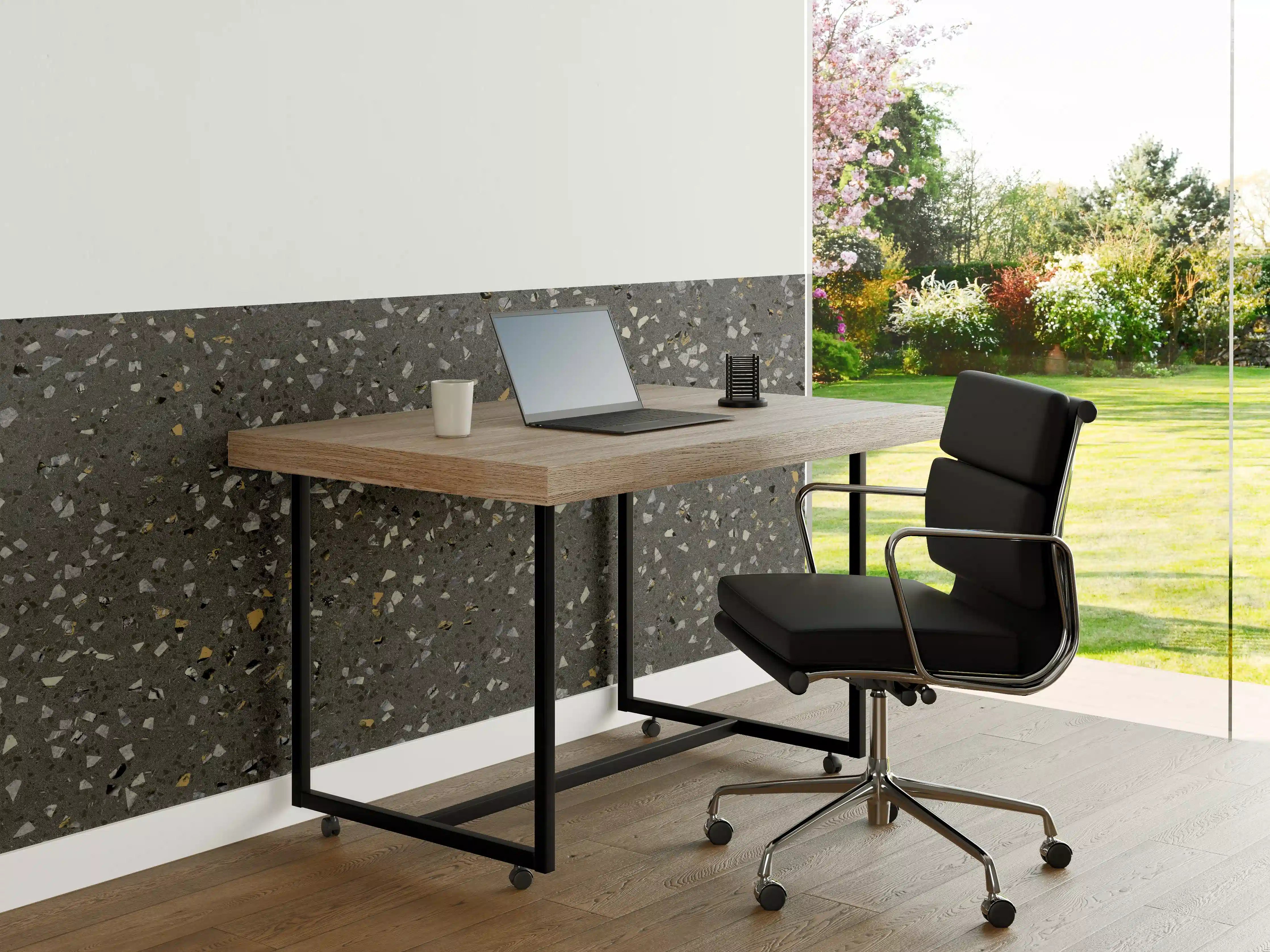 Büro Wandgestaltung - Gräuliches Wandmuster - Marmor