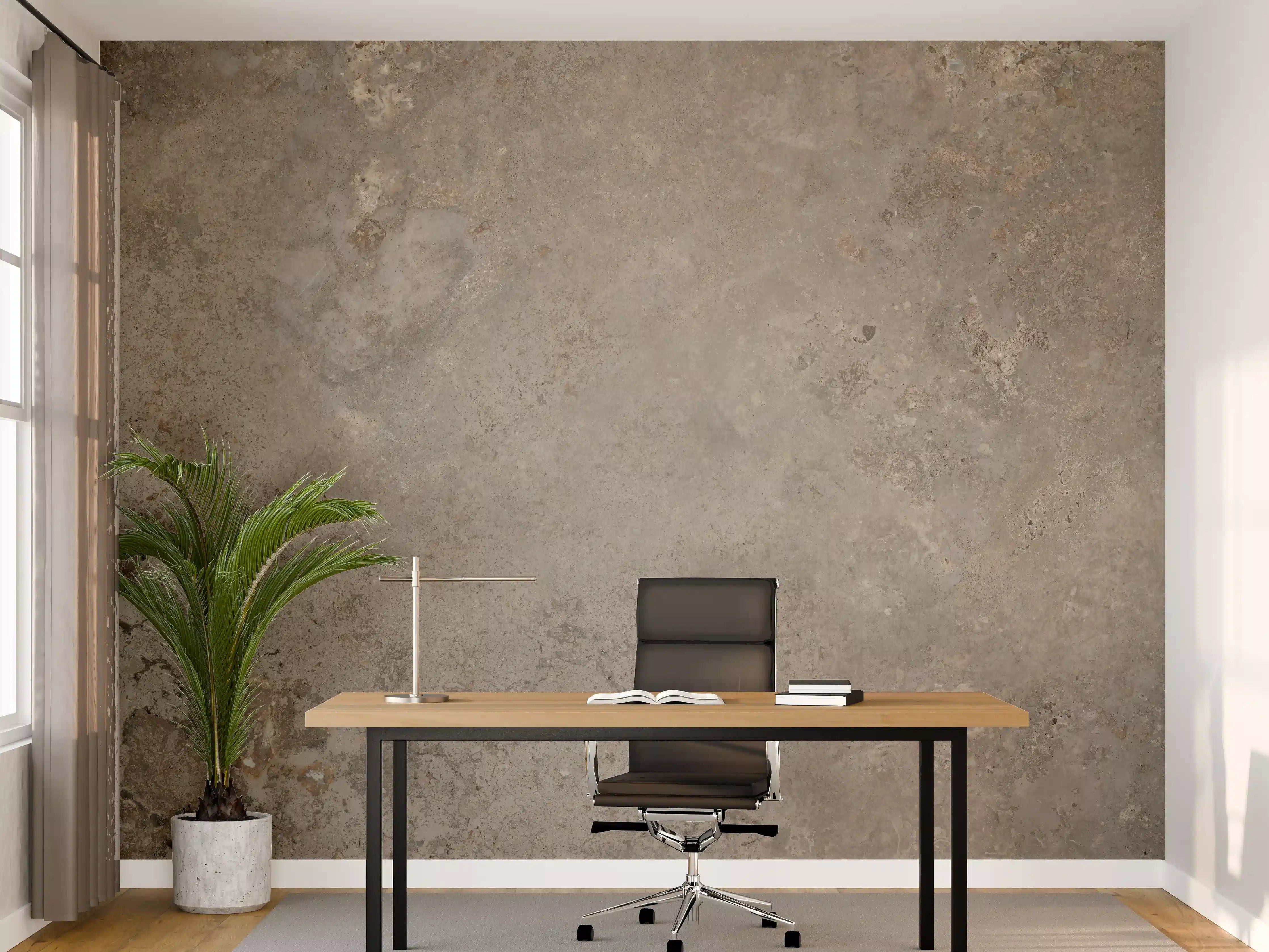 Büro Wandgestaltung - Grau-Braune Steinwand-Textur