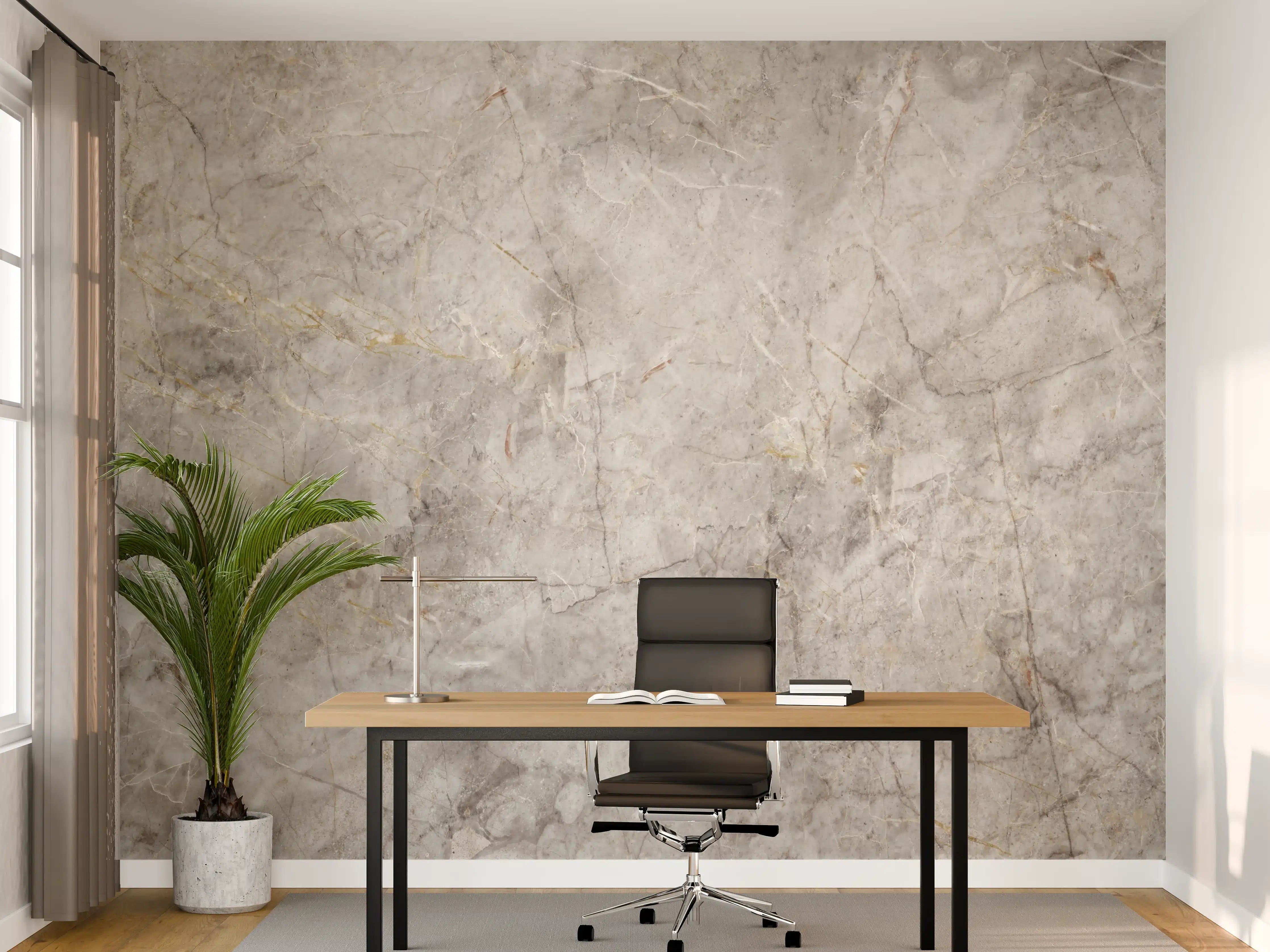 Büro Wandgestaltung - Grau-Weißer Marmorstein Effekt