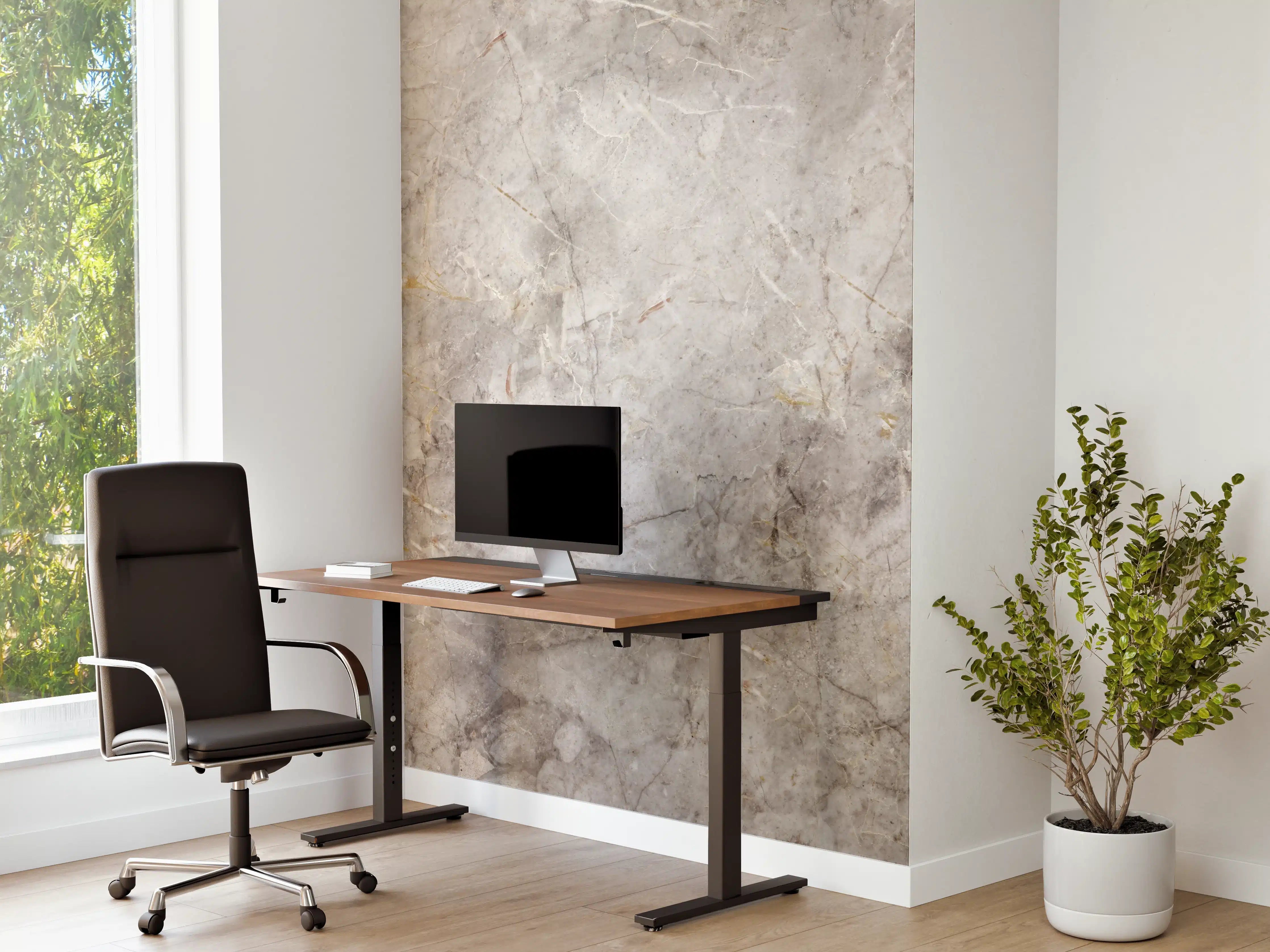 Büro Wandgestaltung - Grau-Weißer Marmorstein Effekt
