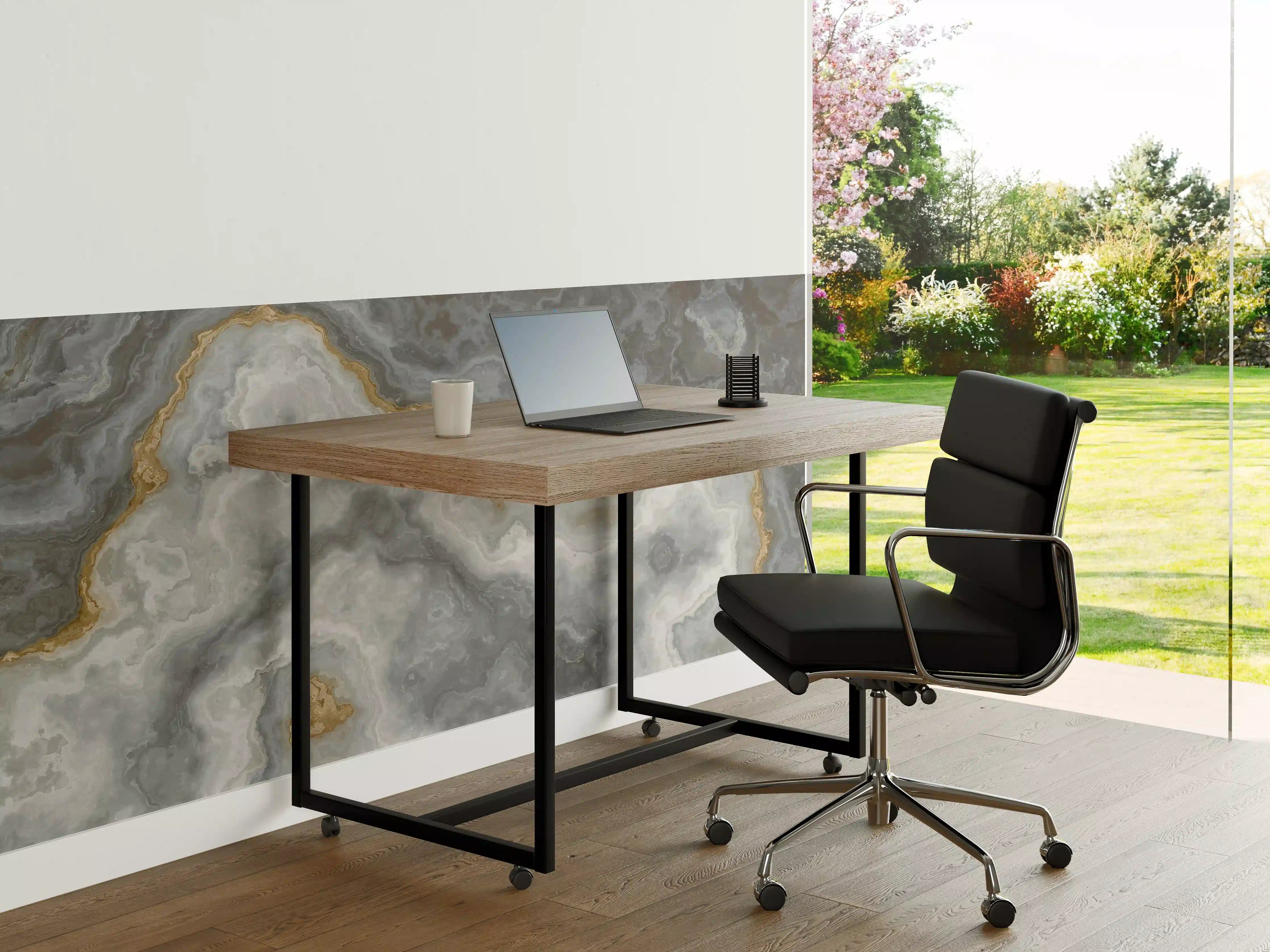 Büro Wandgestaltung - Grau-weißes Marmormuster