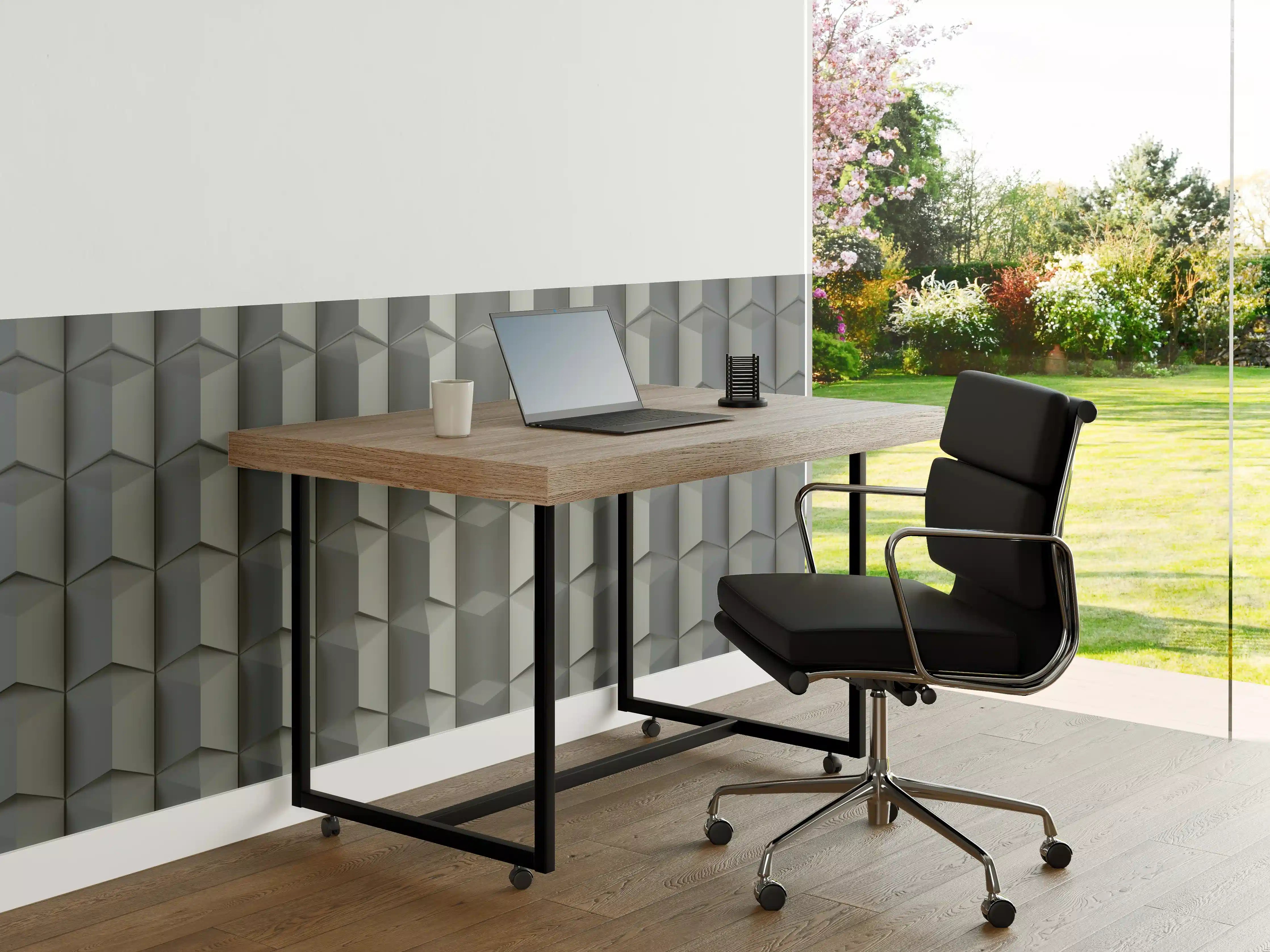 Büro Wandgestaltung - Graue 3D-Wandpaneele in Weißnuancen