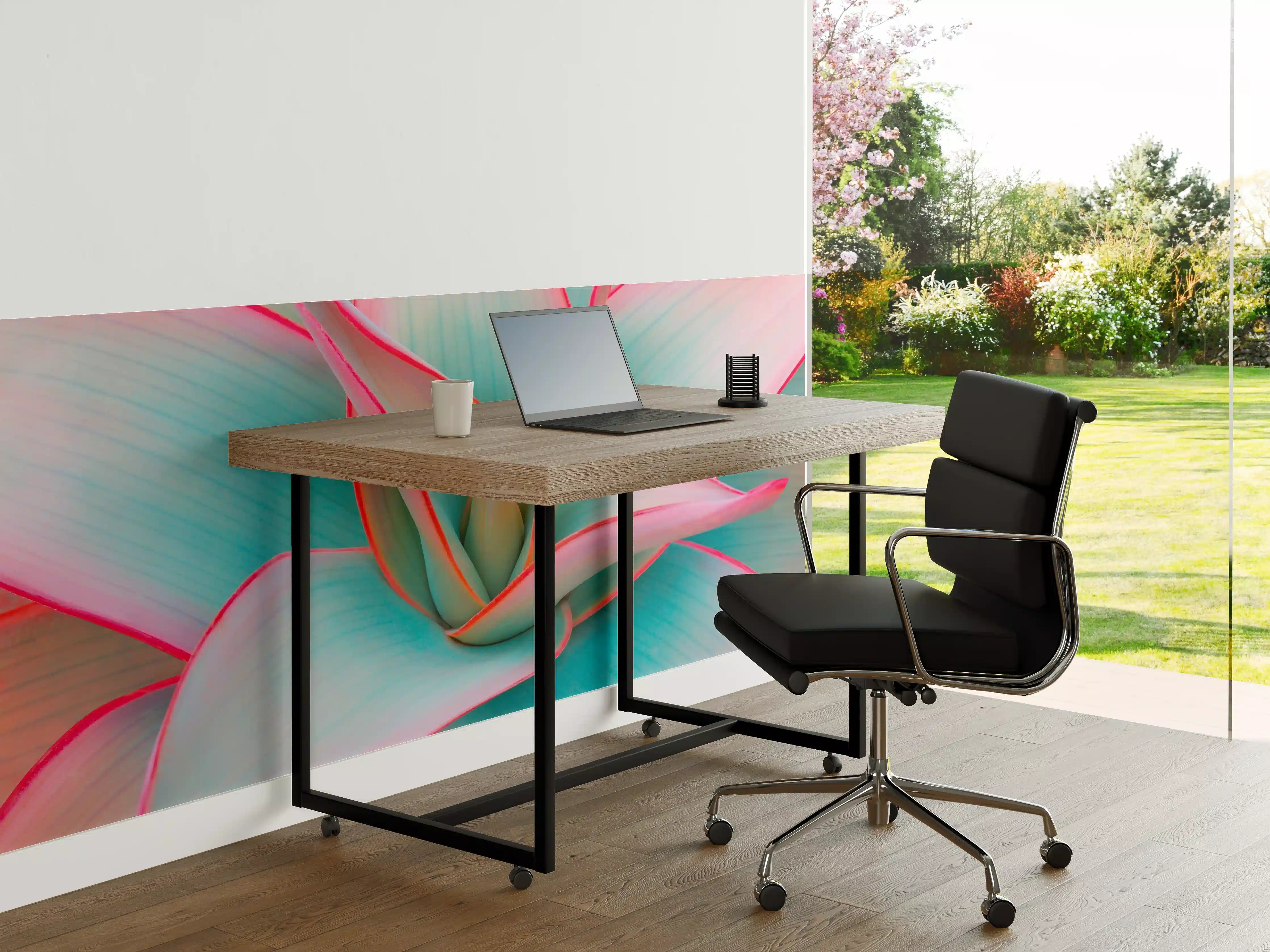 Büro Wandgestaltung - Graue Aloe Vera Eleganz