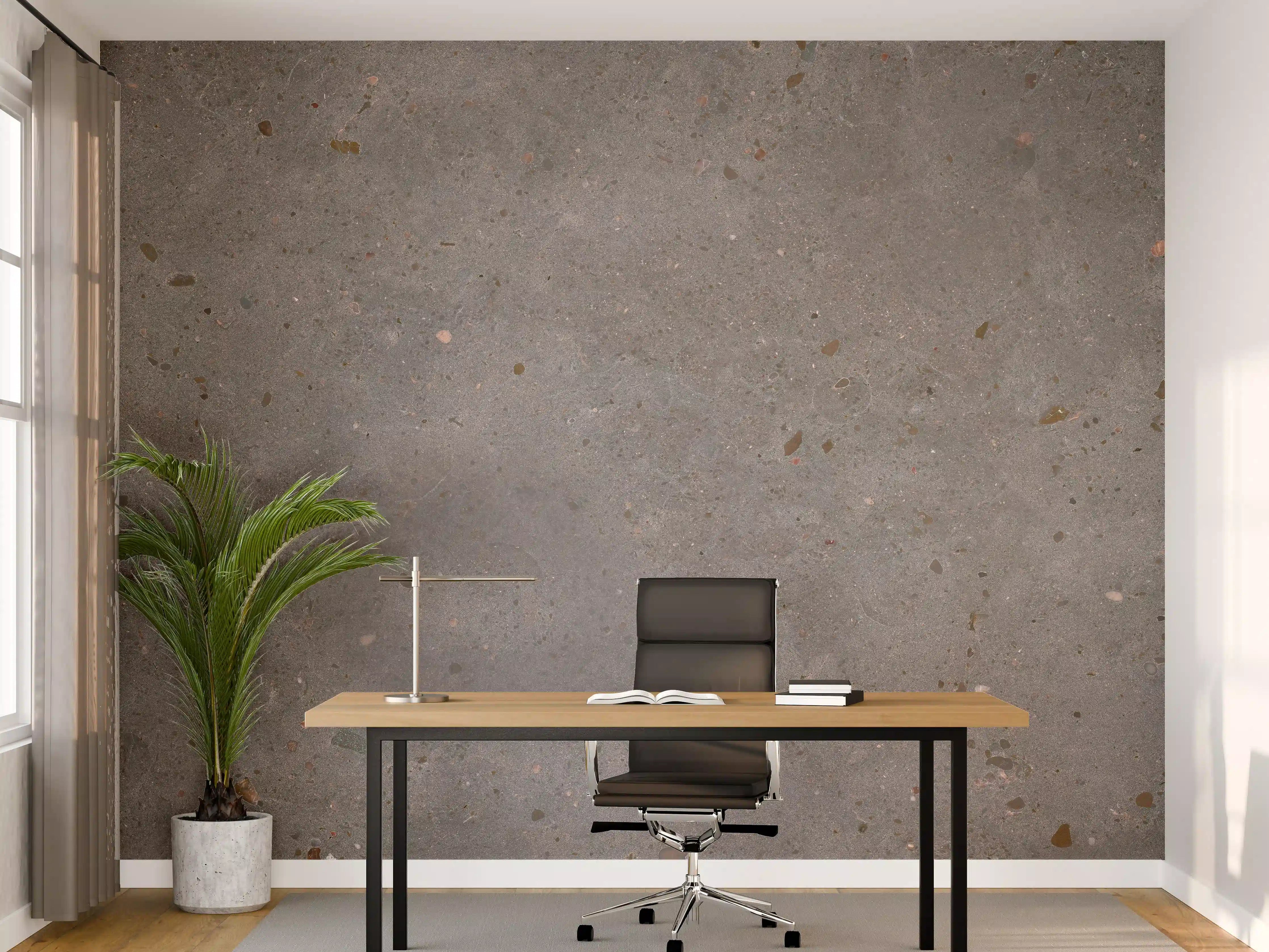 Büro Wandgestaltung - Graue Betonoptik mit feinen Texturen