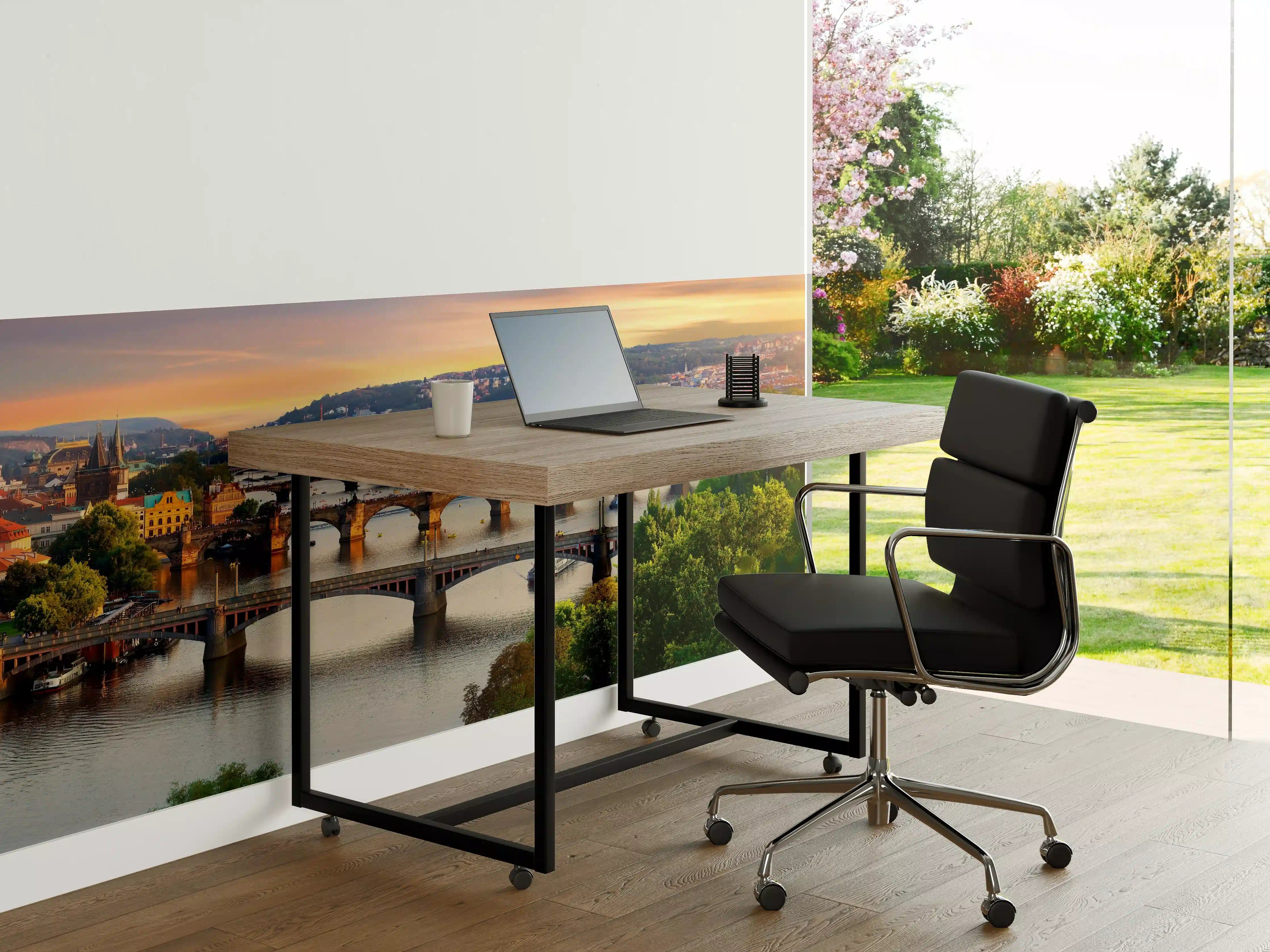 Büro Wandgestaltung - Graue Dämmerung über Stadt