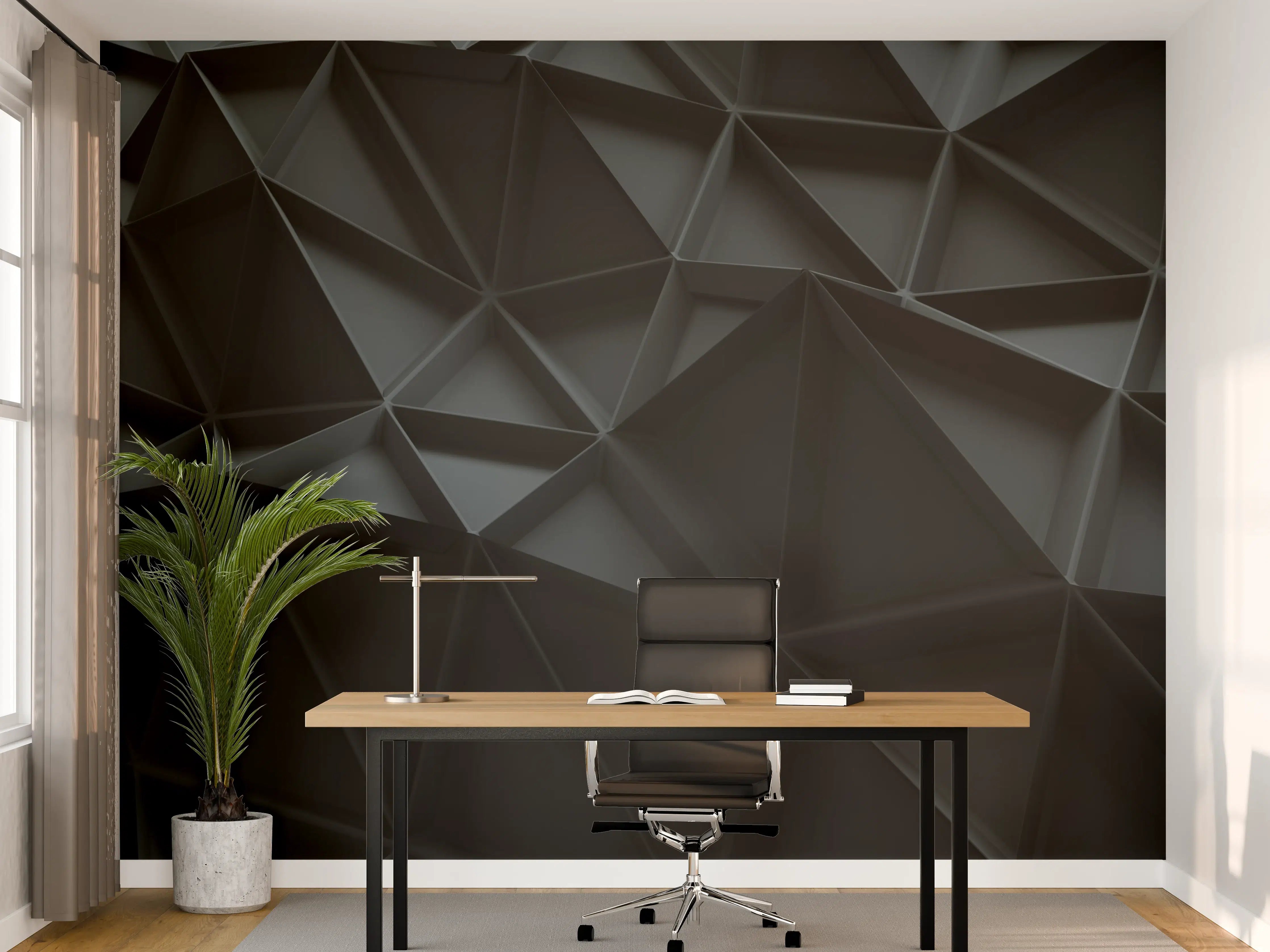 Büro Wandgestaltung - Graue Geometrie-Wandkunst