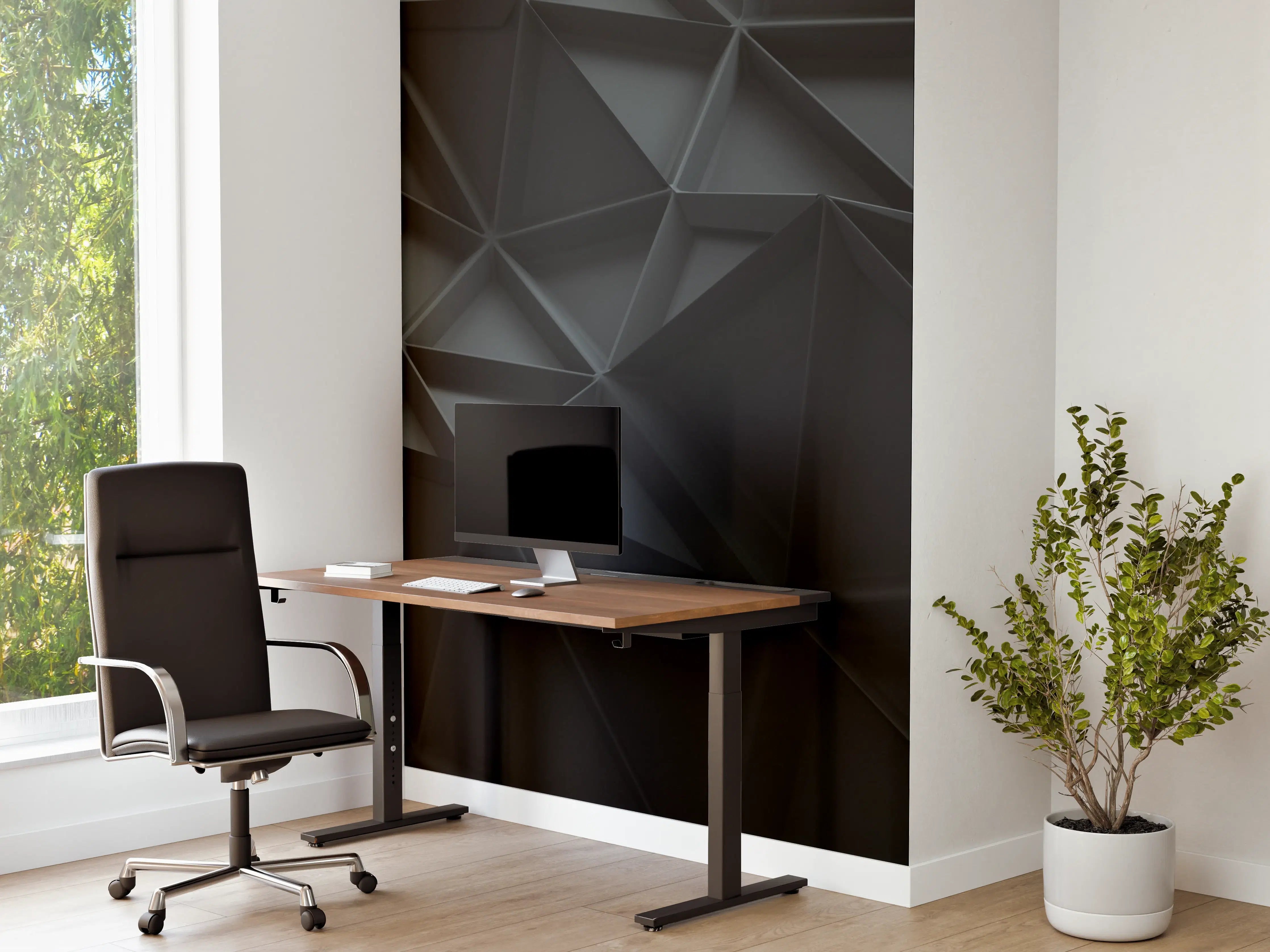 Büro Wandgestaltung - Graue Geometrie-Wandkunst