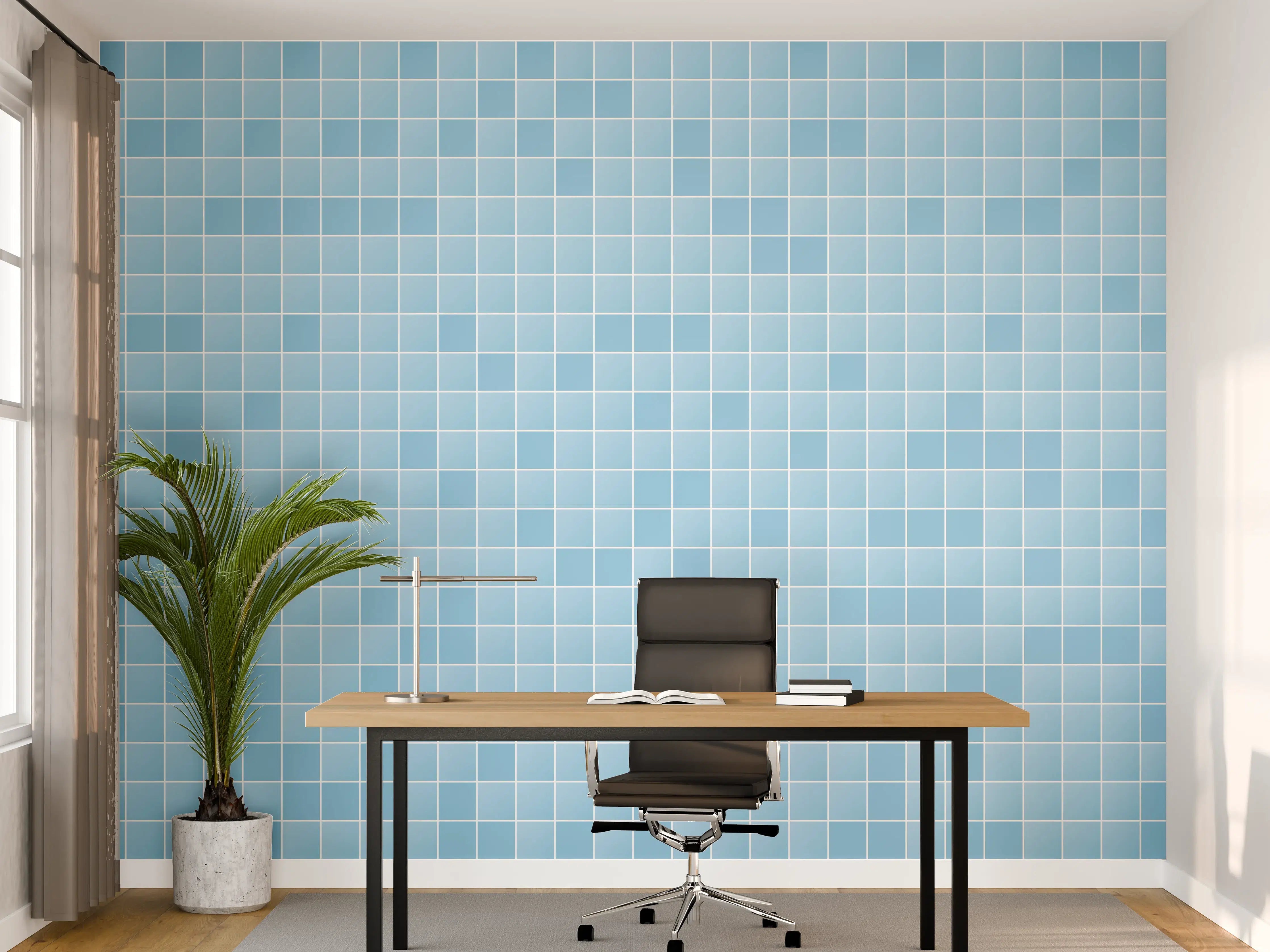 Büro Wandgestaltung - Graue Himmelblau Mosaike