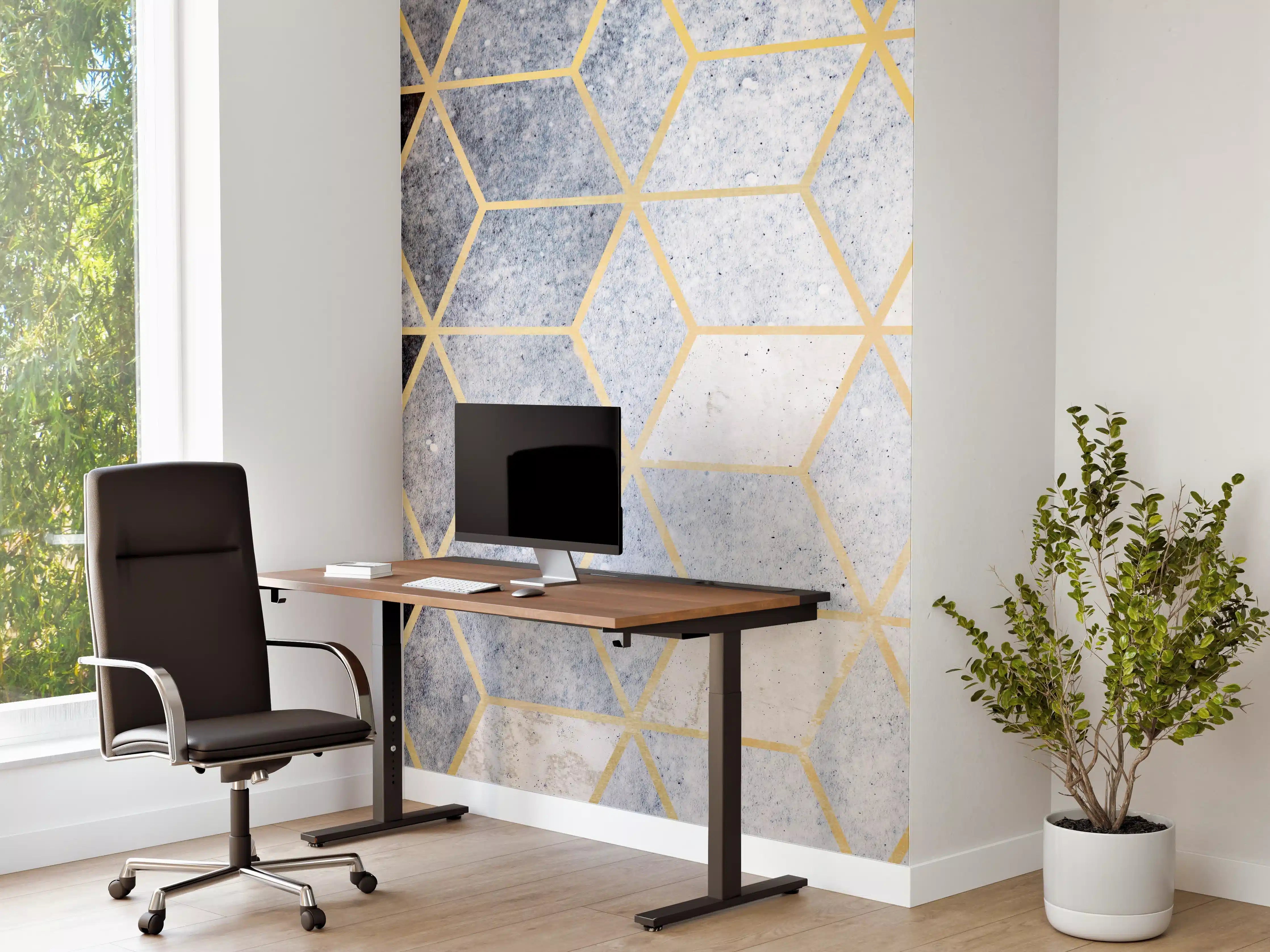 Büro Wandgestaltung - Graue Kontraste: Geometrische Wandkunst