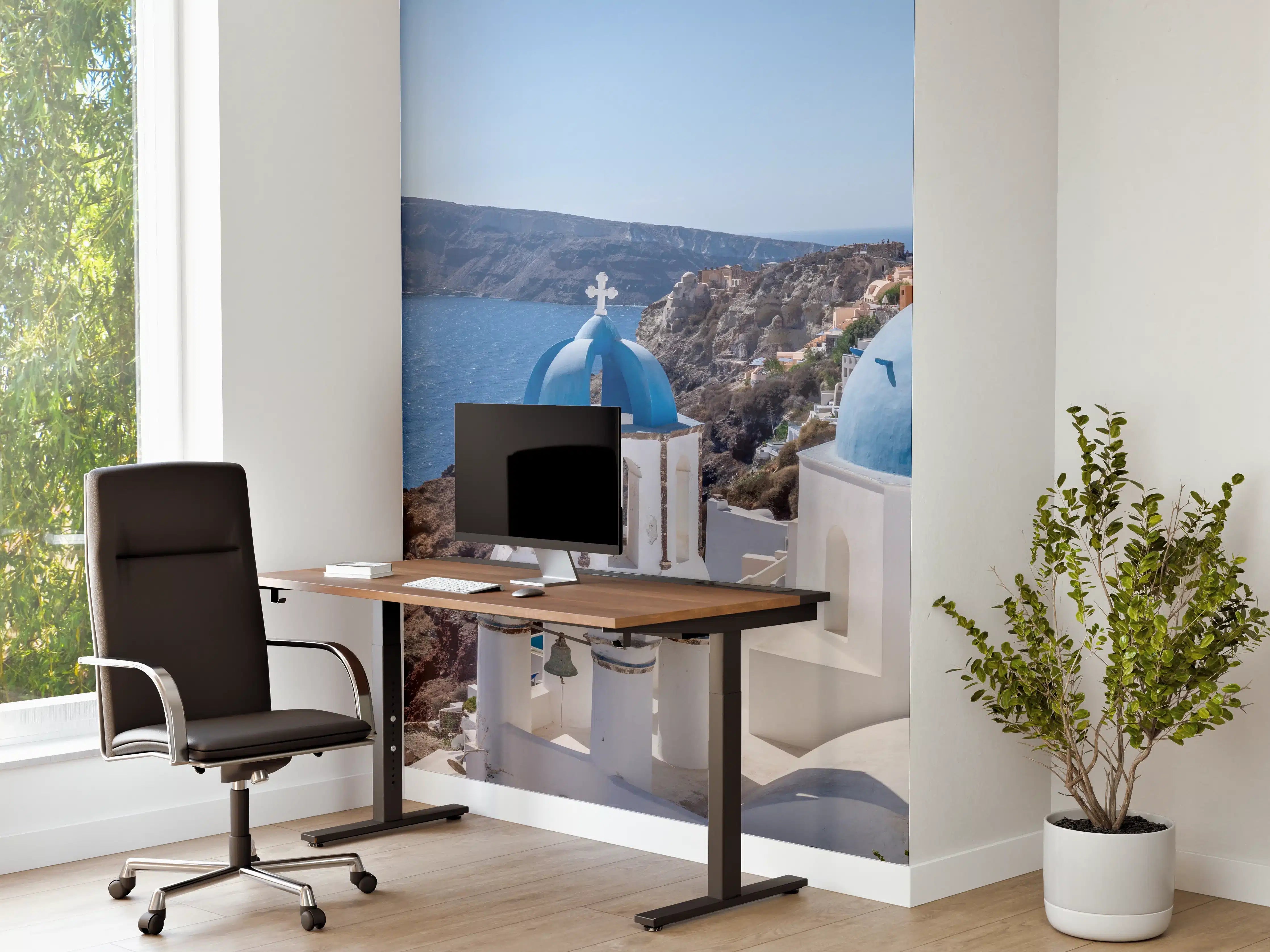 Büro Wandgestaltung - Graue Kuppeln über Santorini