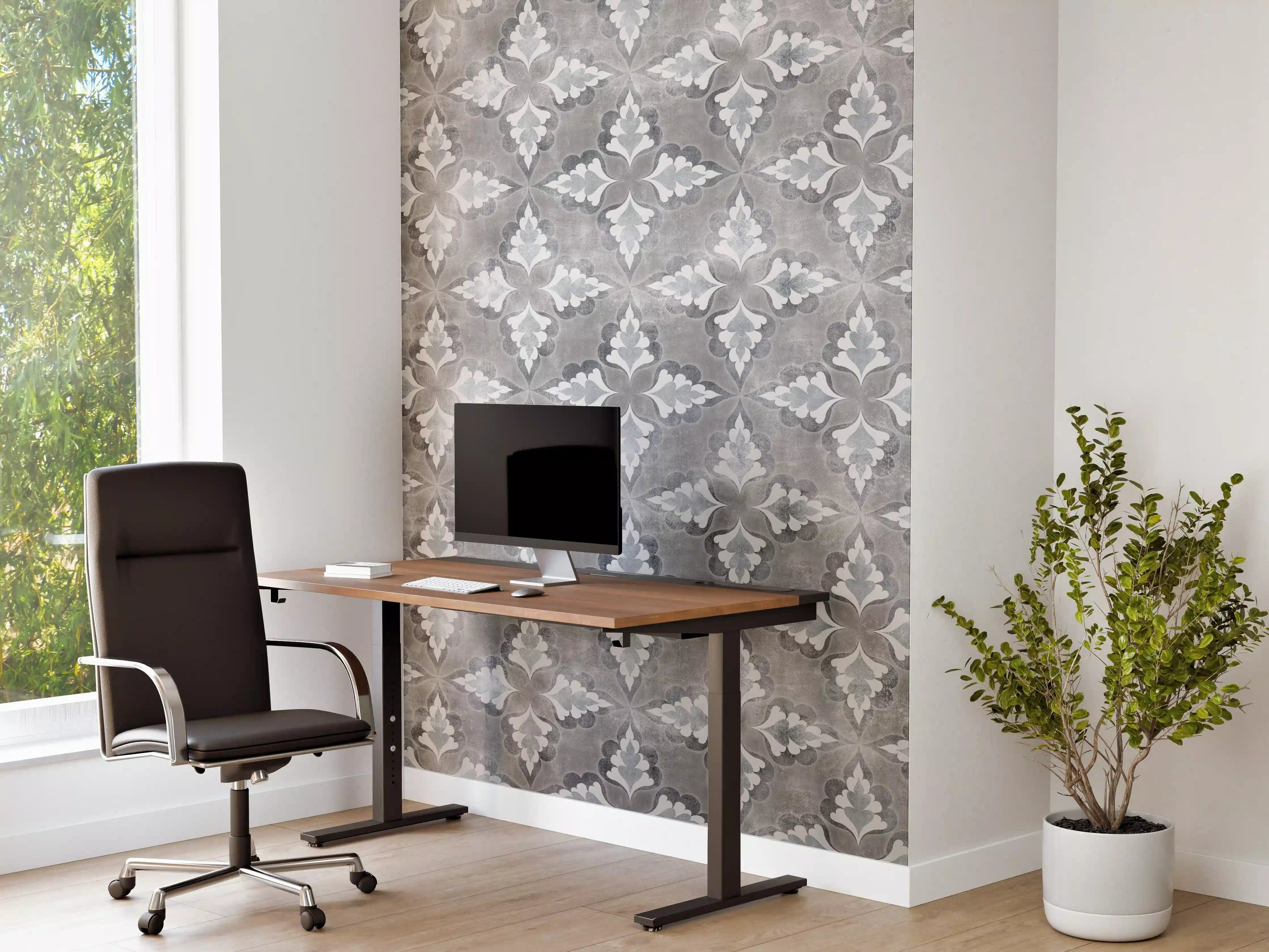 Büro Wandgestaltung - Graue Marmor-Textur mit weißen Mustern