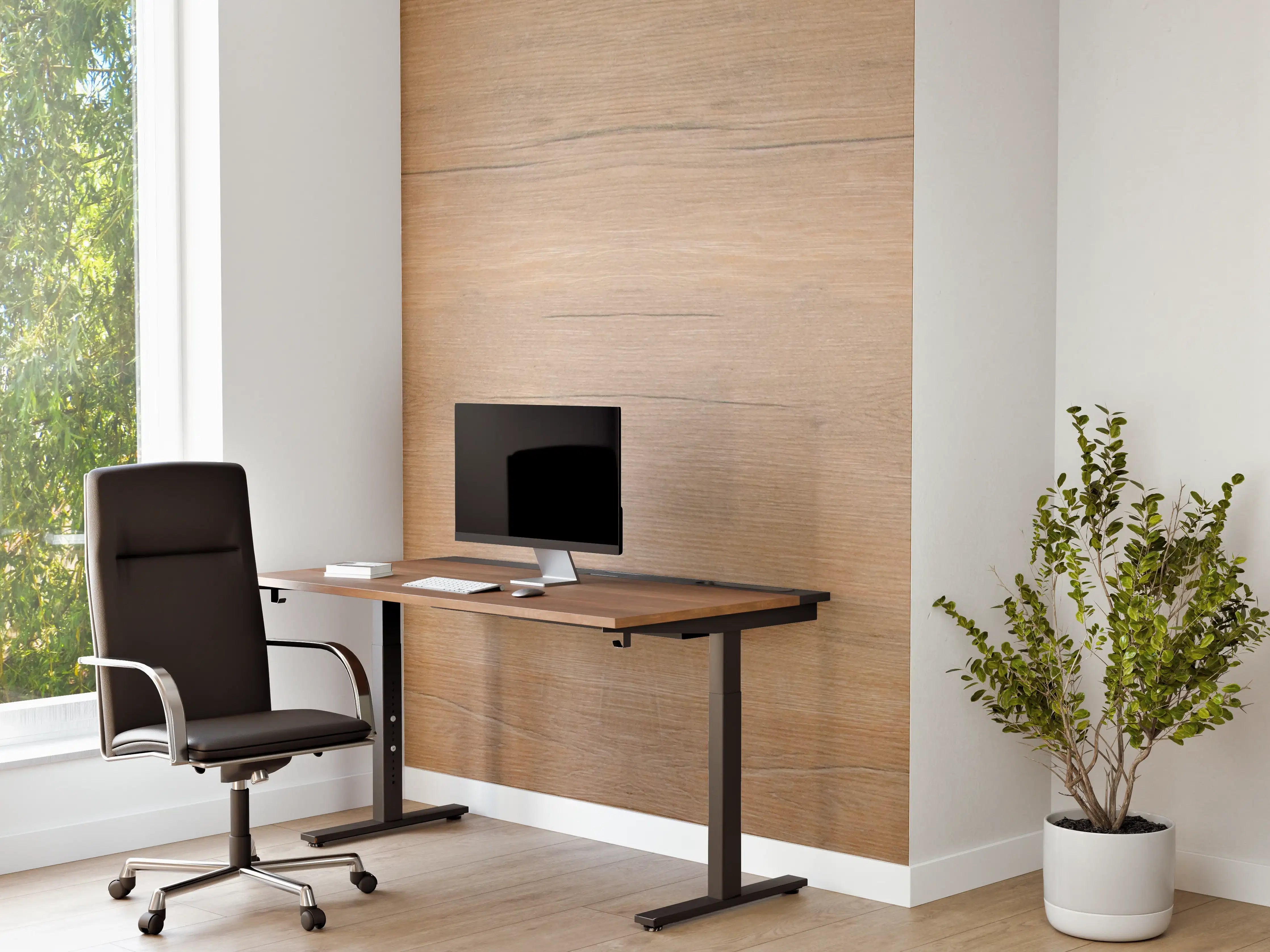 Büro Wandgestaltung - Graue Maserung auf Weiße Holzwand
