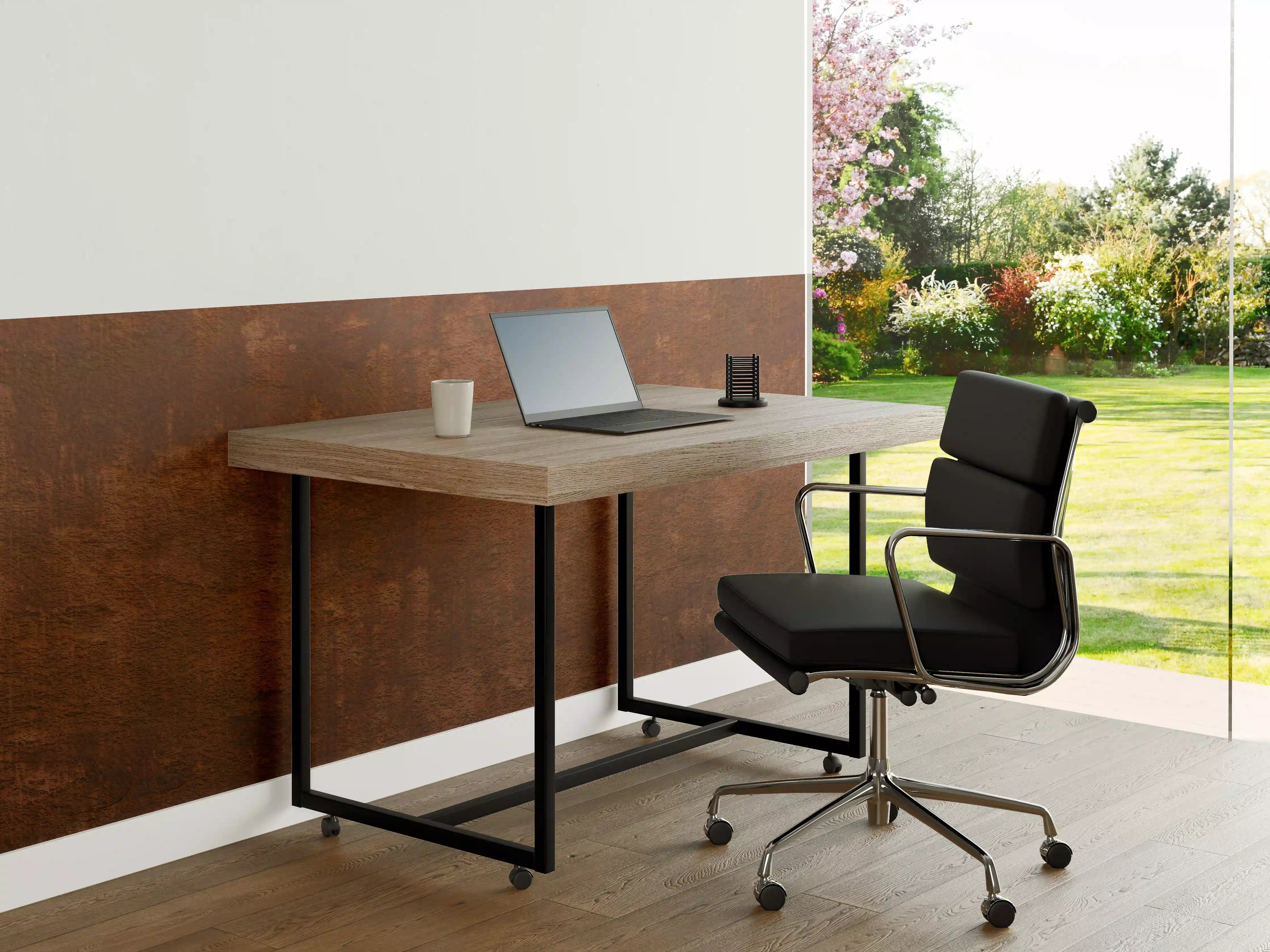 Büro Wandgestaltung - Graue Metall-Textur im Weiß