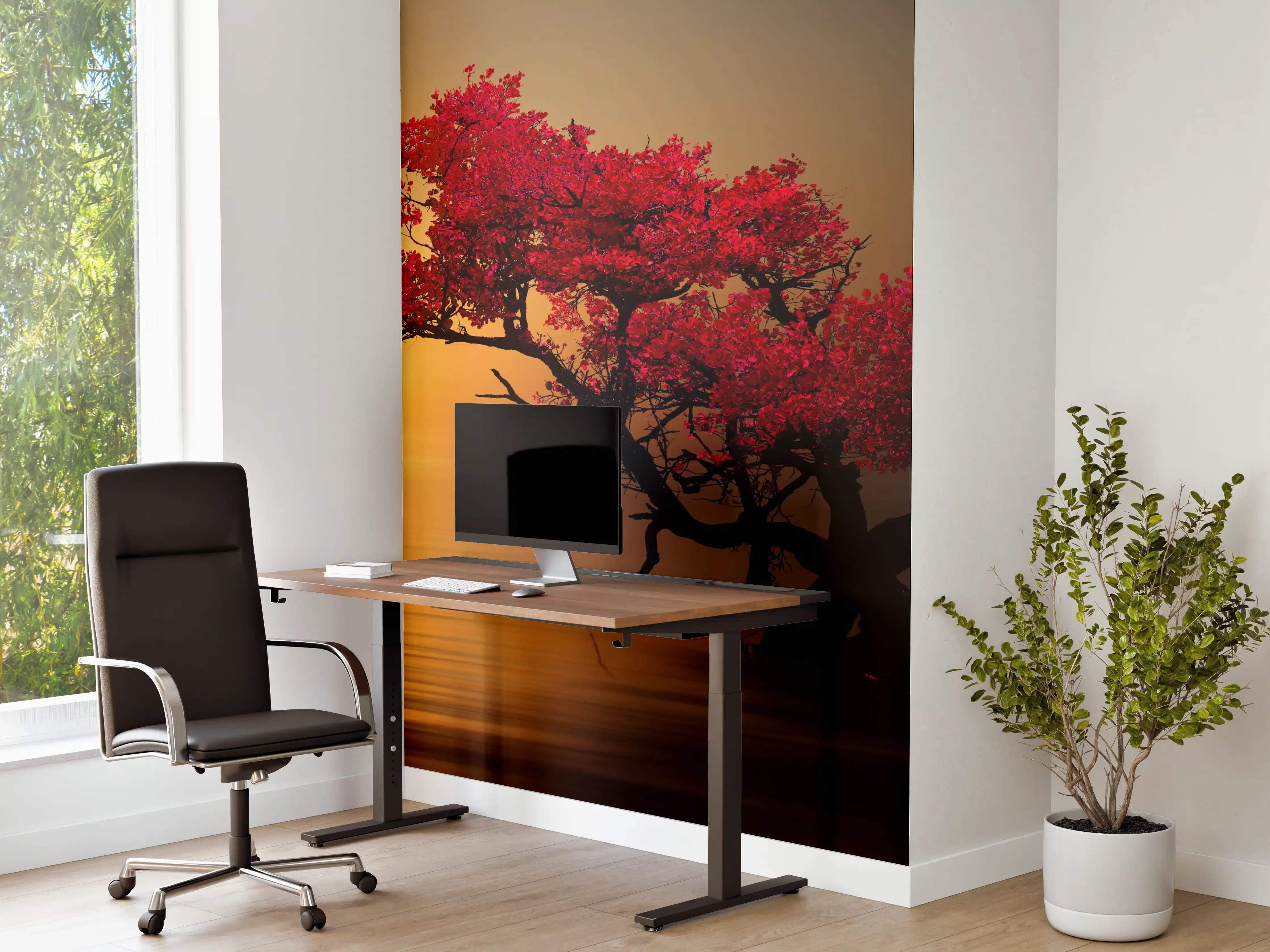 Büro Wandgestaltung - Graue Schatten im Abendlicht
