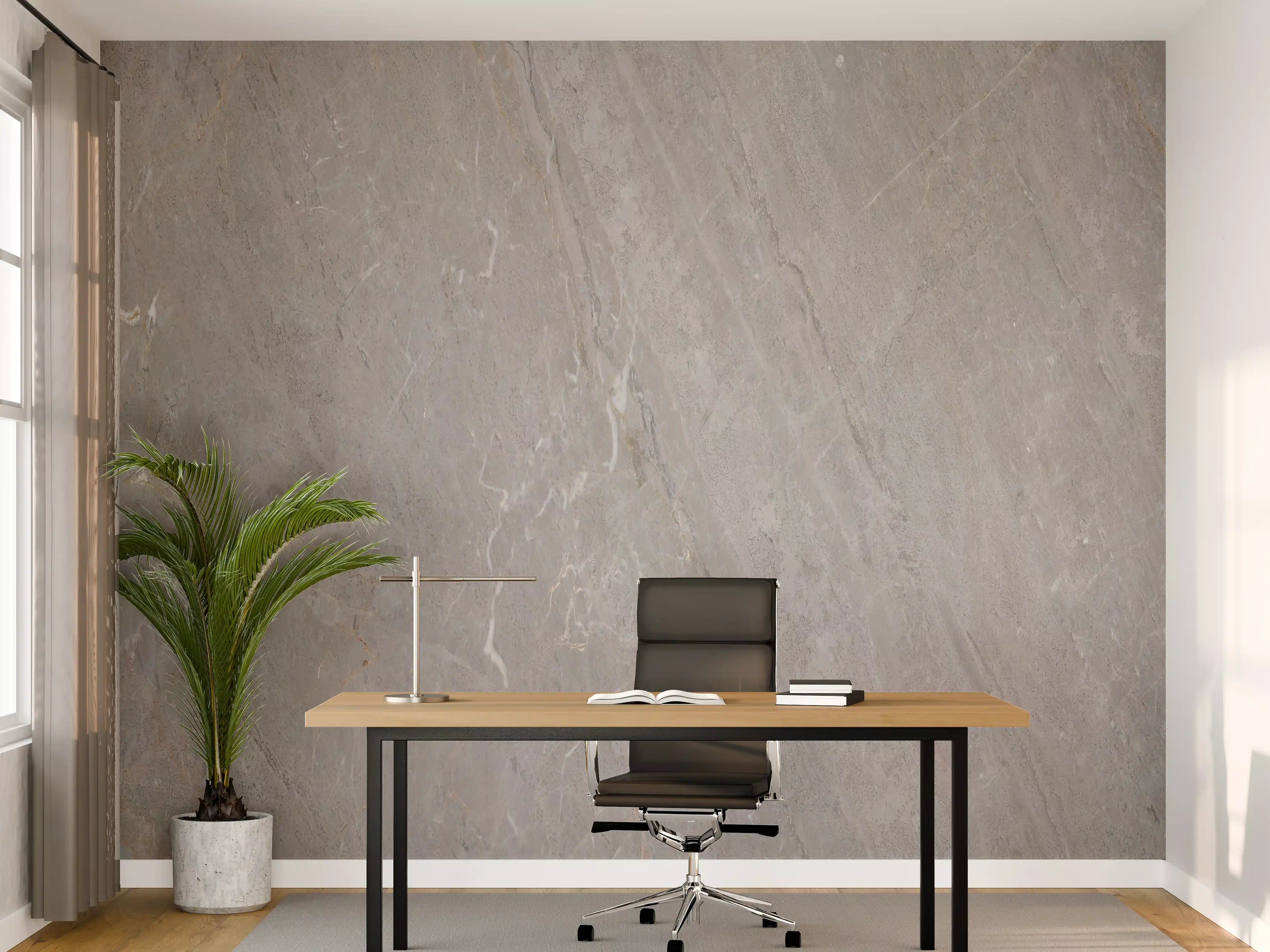 Büro Wandgestaltung - Graue Steinstruktur mit feinen Linien